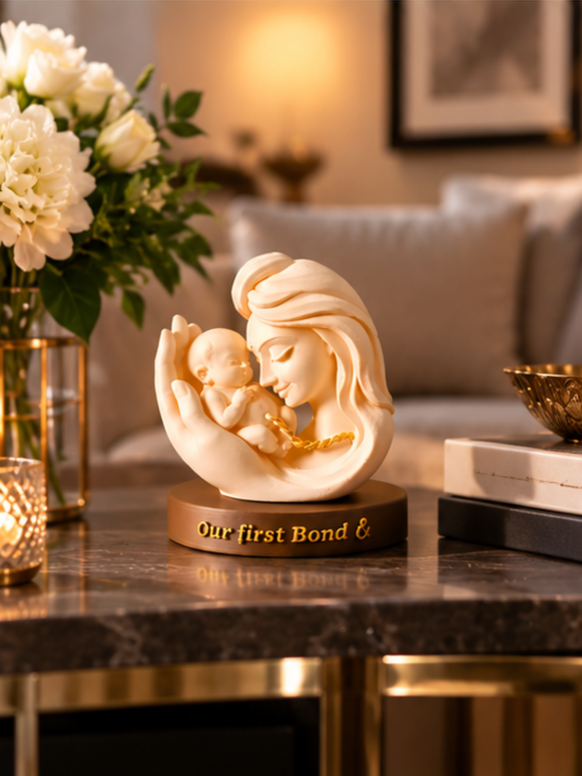 Mother & Baby Love Sculpture – Emotional Mother’s Gift & Home Decor