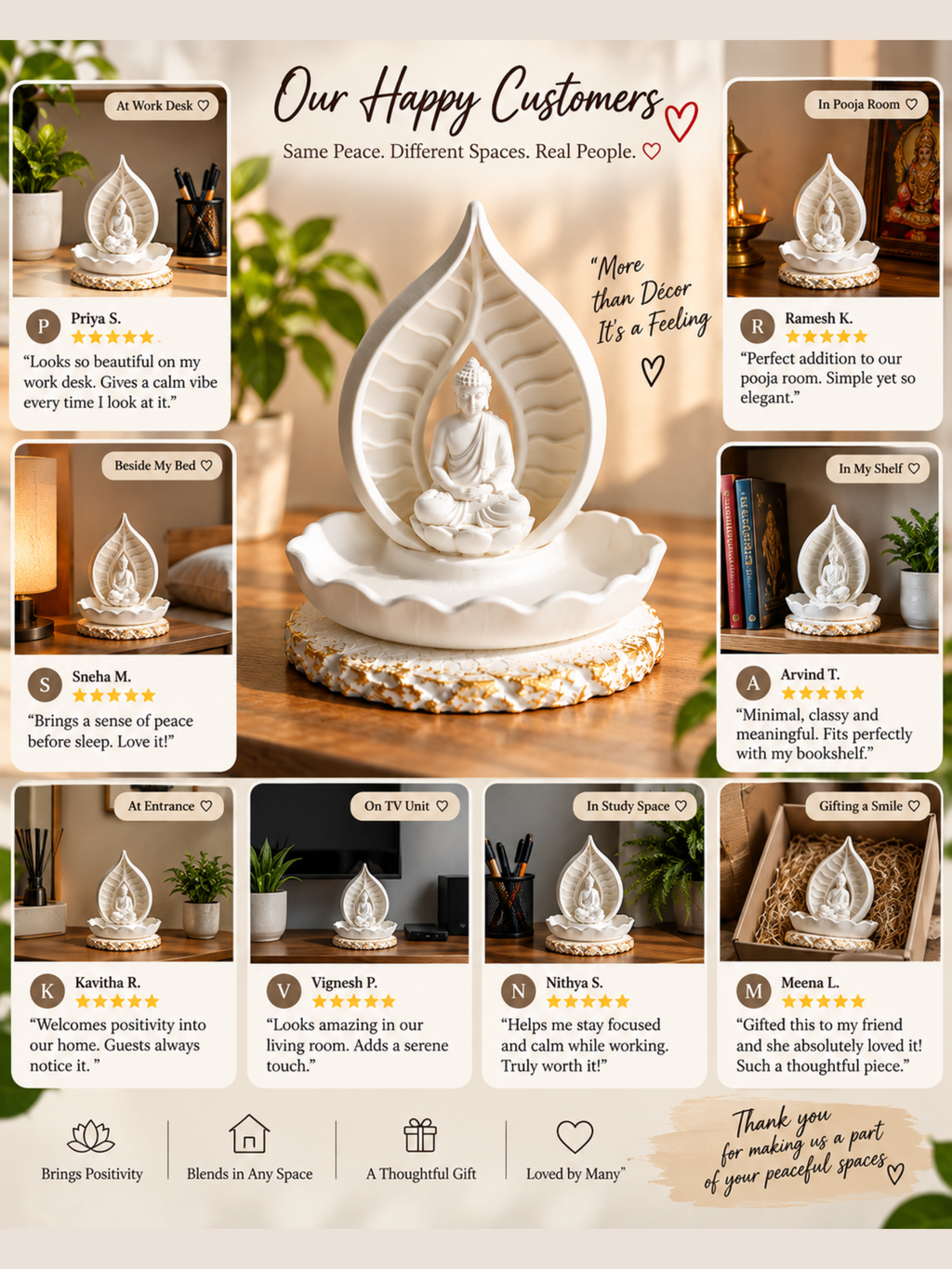 Buddha Zen Garden with Sand & Rake | Mini Meditation Garden Decor
