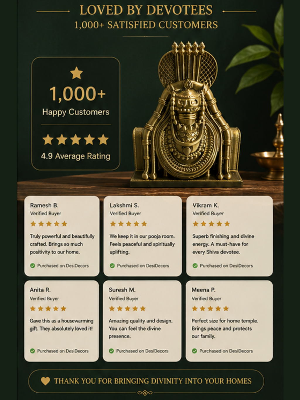 Annamalaiyar Statue | Thiruvannamalai Arunachaleswarar Idol for Home, Office & Pooja Room | Premium Spiritual Decor | DesiDecors