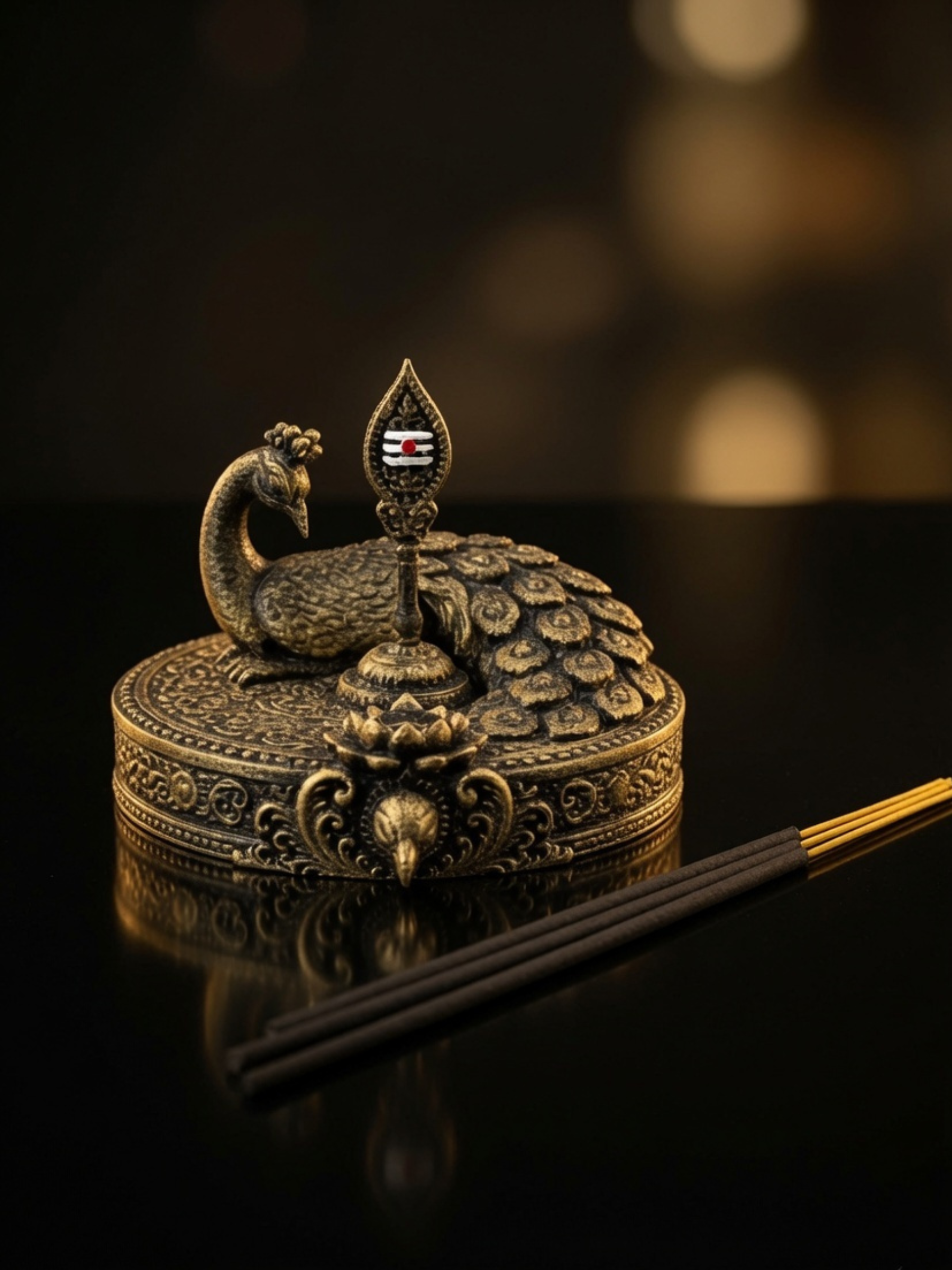Divine Murugan Vel Incense Holder – Premium Mayil Spiritual Decor