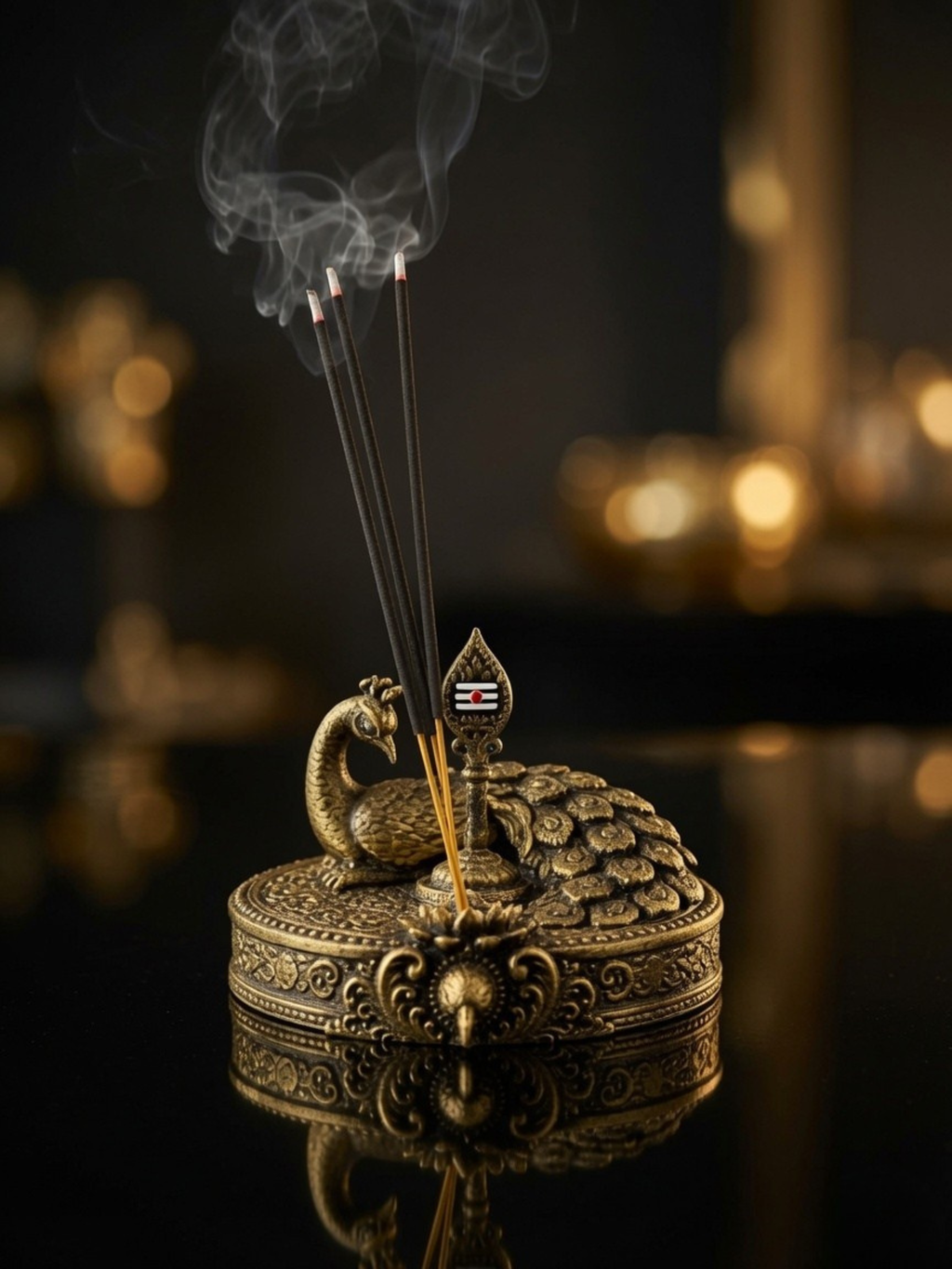Divine Murugan Vel Incense Holder – Premium Mayil Spiritual Decor