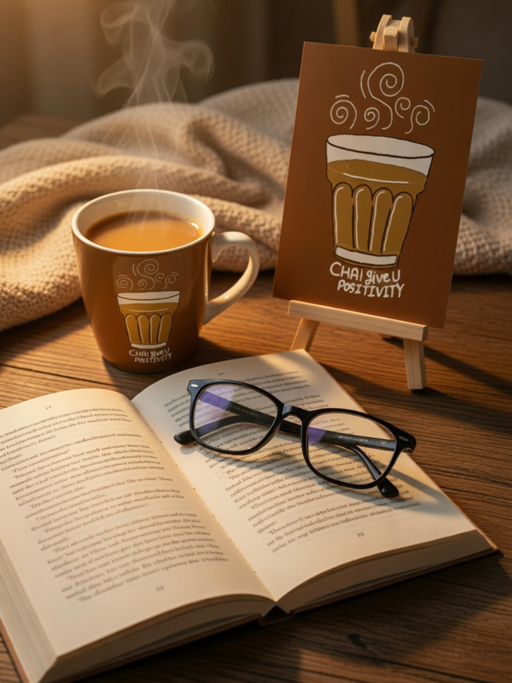 Chai Desk Decor Frame – Positive Vibes for Office & Home