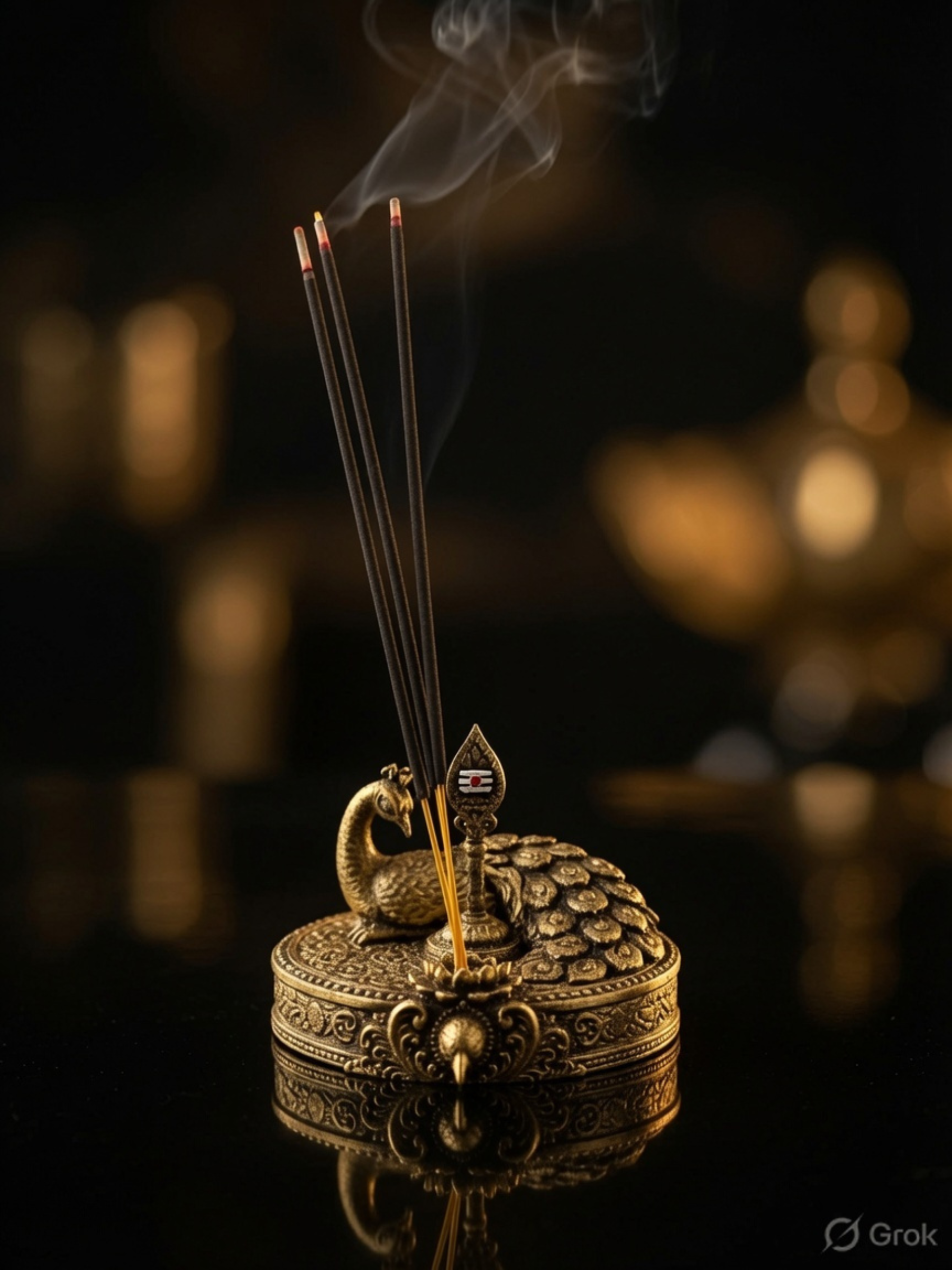 Divine Murugan Vel Incense Holder – Premium Mayil Spiritual Decor