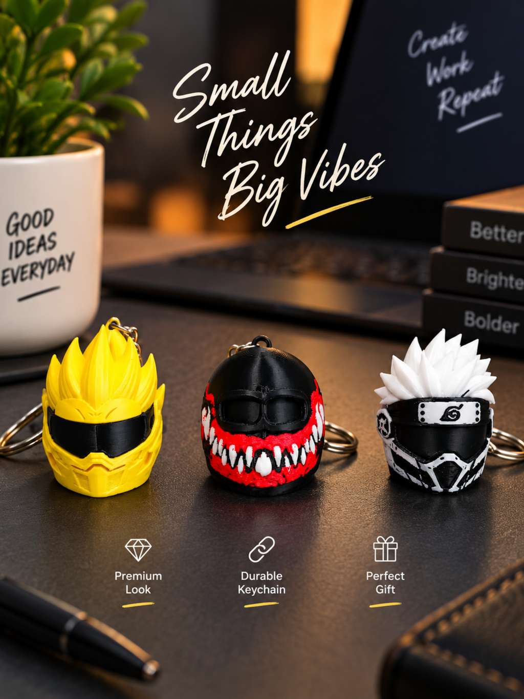 Biker Keychain | Anime Style Motorcycle Keychain for Bike & Car Keys