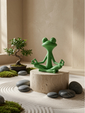Zen Vibe Meditation Frog Statue | Cute Yoga Frog Desk Decor | Relaxing Home & Office Decoration | Mindfulness Gift | DesiDecors