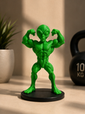 Alien Bodybuilder Statue | Gym Motivation Desk Decor | Fitness Room Figurine | Bodybuilding Gift | Home & Office Decor | DesiDecors