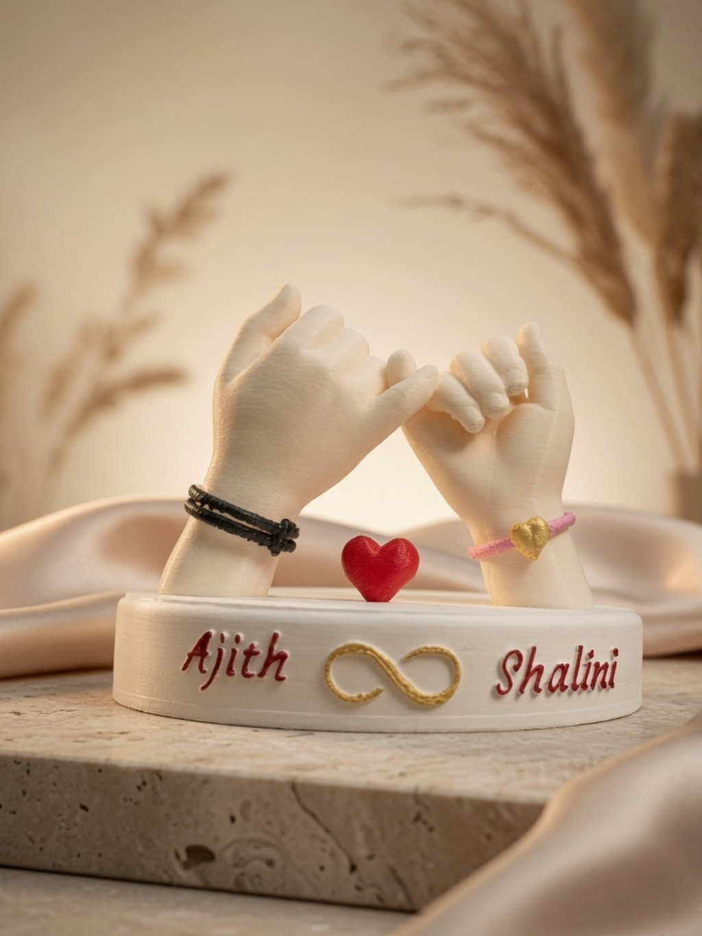Personalized Pinky Promise Couple Gift with Custom Names | Romantic Anniversary Gift for Boyfriend, Girlfriend, Husband & Wife | Custom Home Decor | DesiDecors