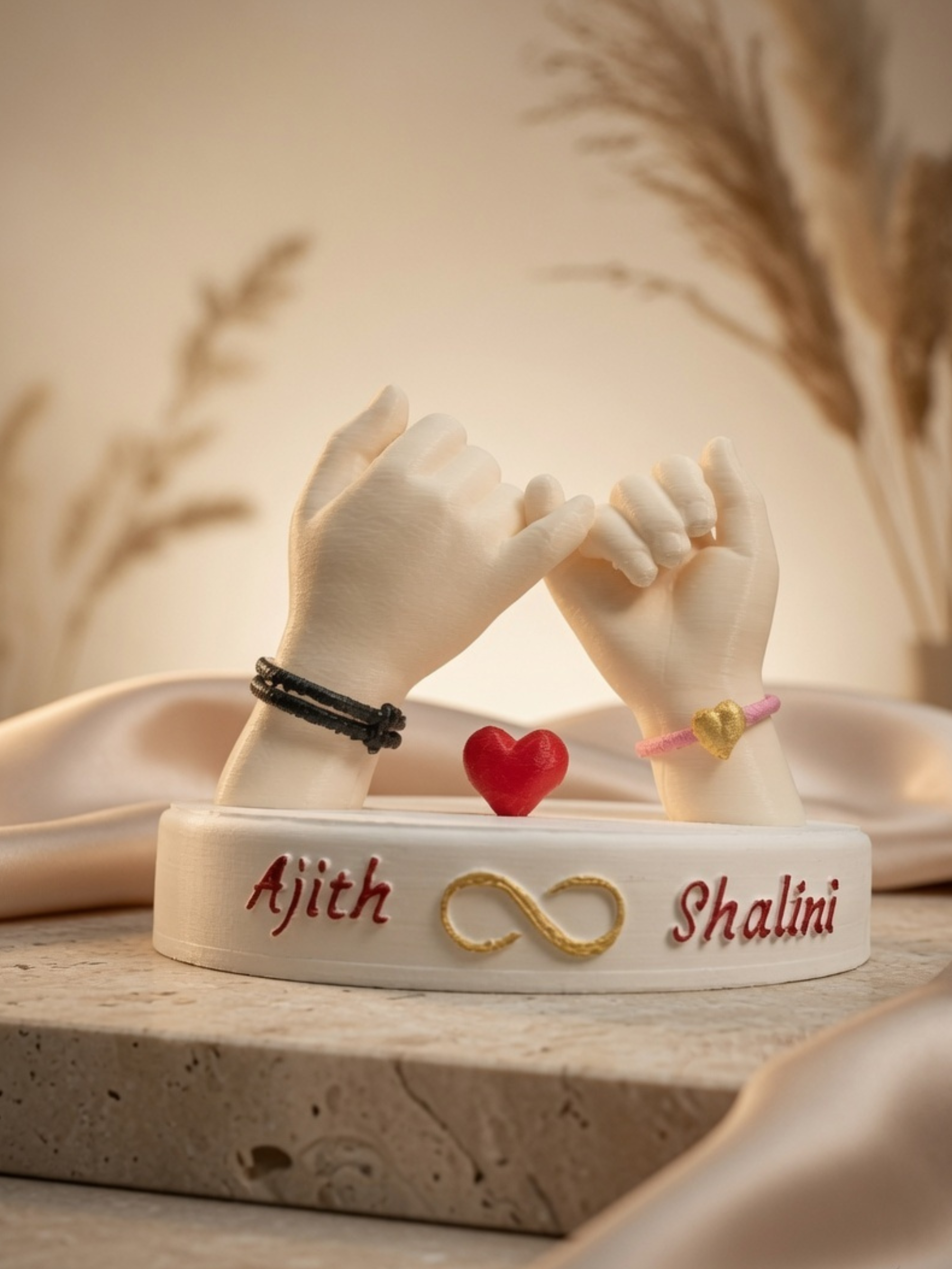 Personalized Pinky Promise Couple Gift with Custom Names | Romantic Anniversary Gift for Boyfriend, Girlfriend, Husband & Wife | Custom Home Decor | DesiDecors