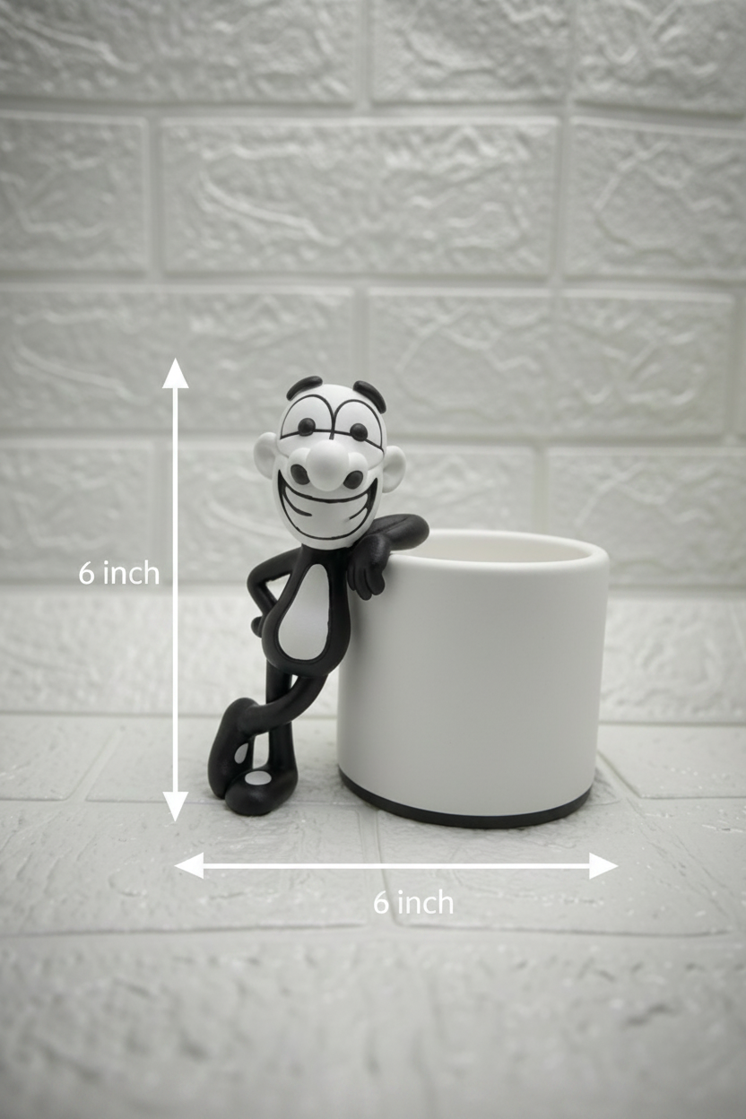 Cute Leaning Buddy Pen Stand | Funny Desk Organizer | Premium 3D Printed Pencil Holder