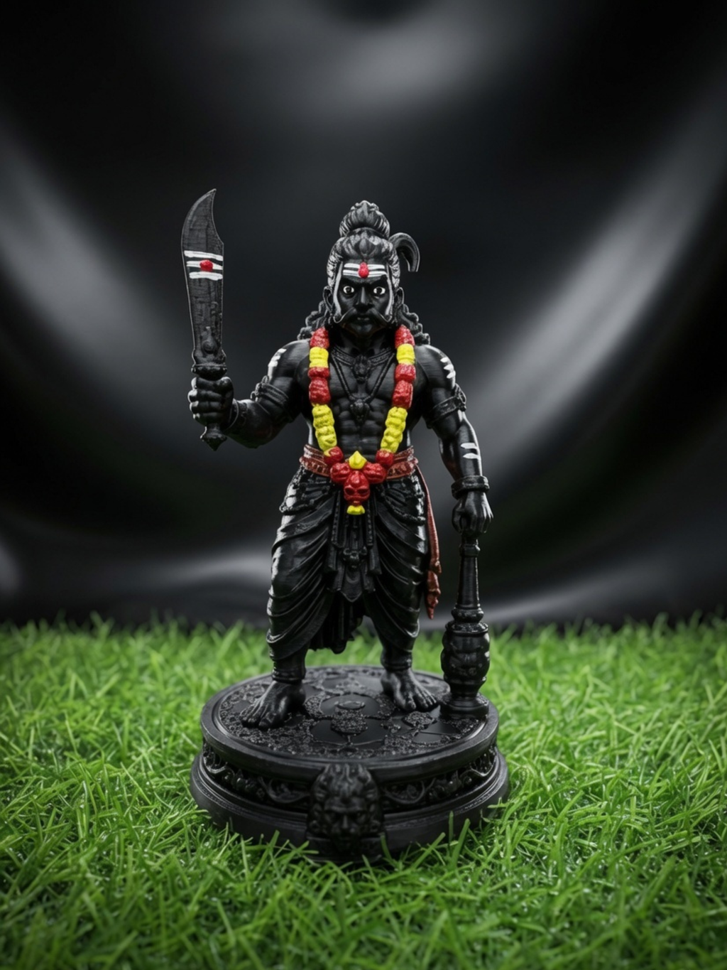 Karuppasamy Statue | Authentic Tamil Guardian Deity Idol | Premium Karuppu Sami Vigraham for Home, Office & Pooja Room | DesiDecors