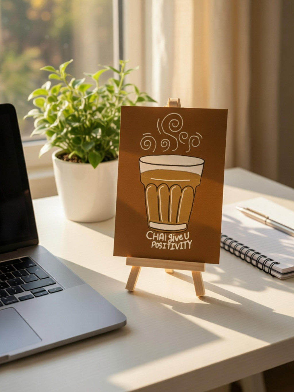 Chai Desk Decor Frame – Positive Vibes for Office & Home