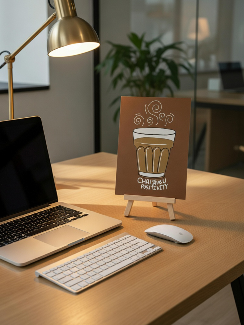Chai Desk Decor Frame – Positive Vibes for Office & Home