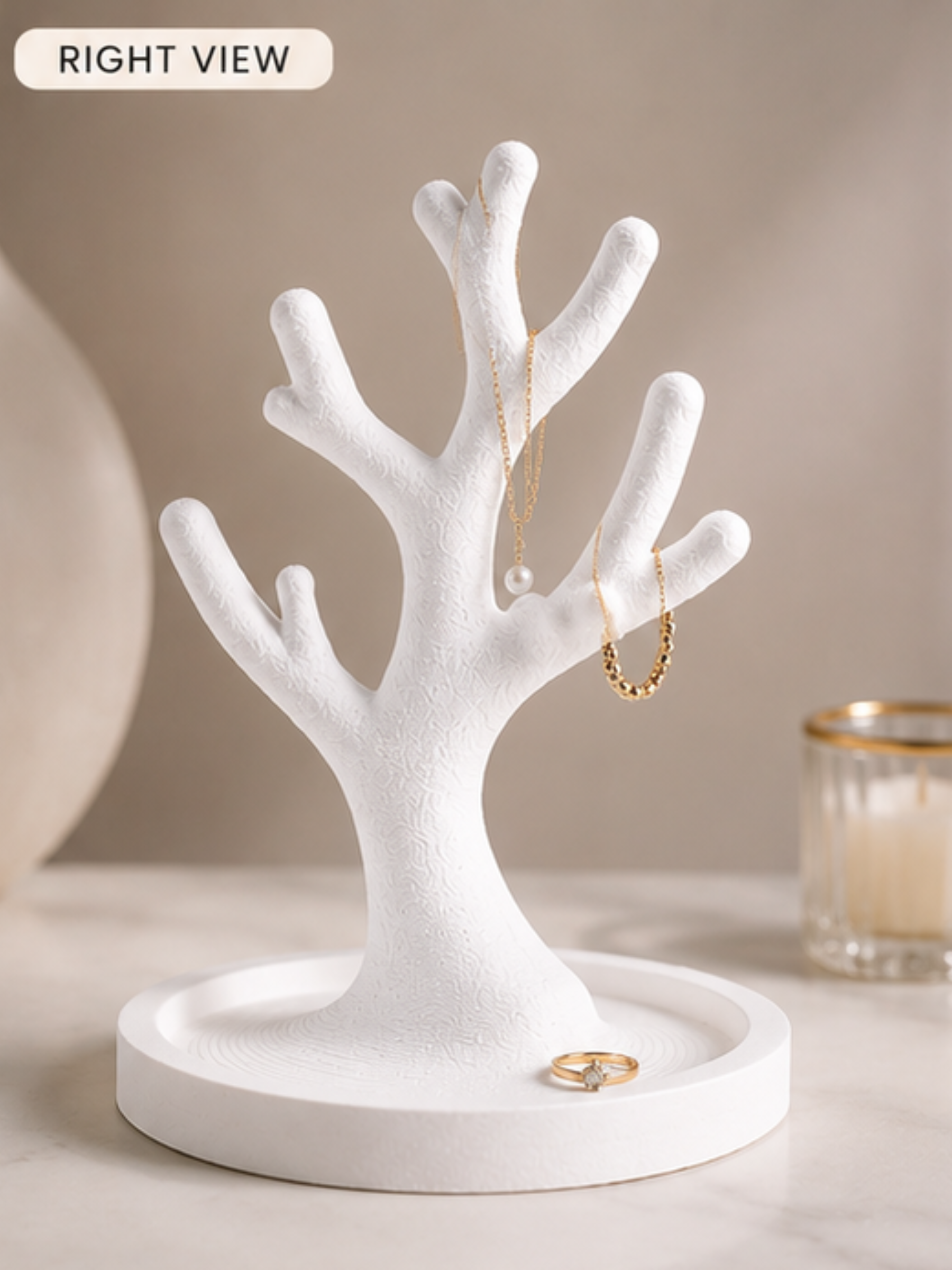 Minimalist Jewelry Tree Organizer | Necklace, Ring & Bracelet Holder Stand | Vanity Table Jewelry Display | Premium Home Decor | DesiDecors