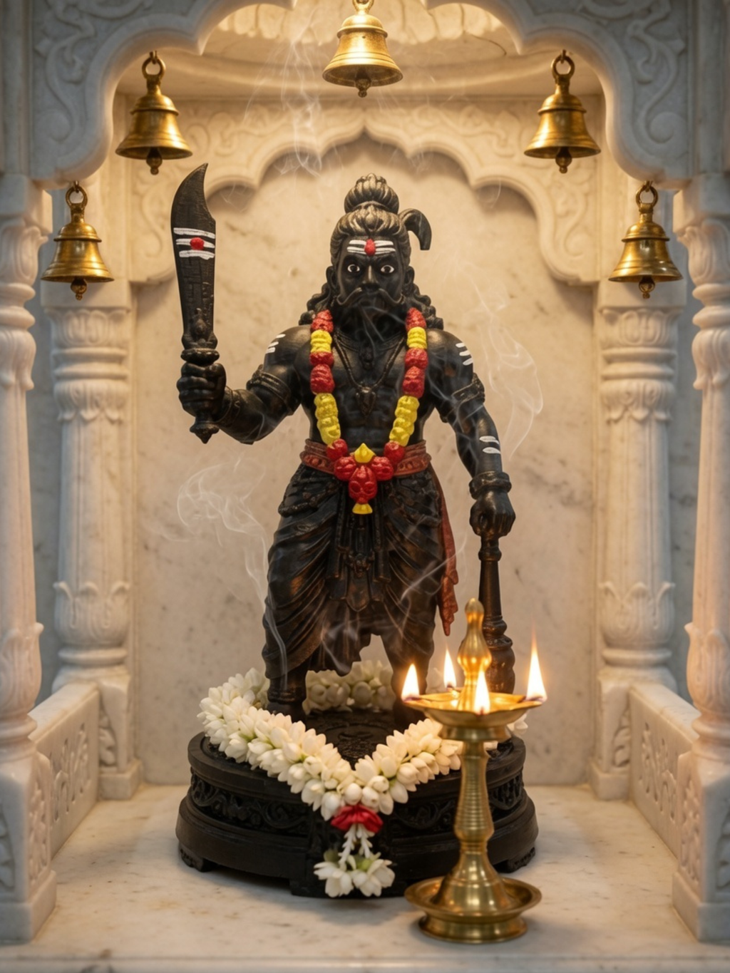 Karuppasamy Statue | Authentic Tamil Guardian Deity Idol | Premium Karuppu Sami Vigraham for Home, Office & Pooja Room | DesiDecors