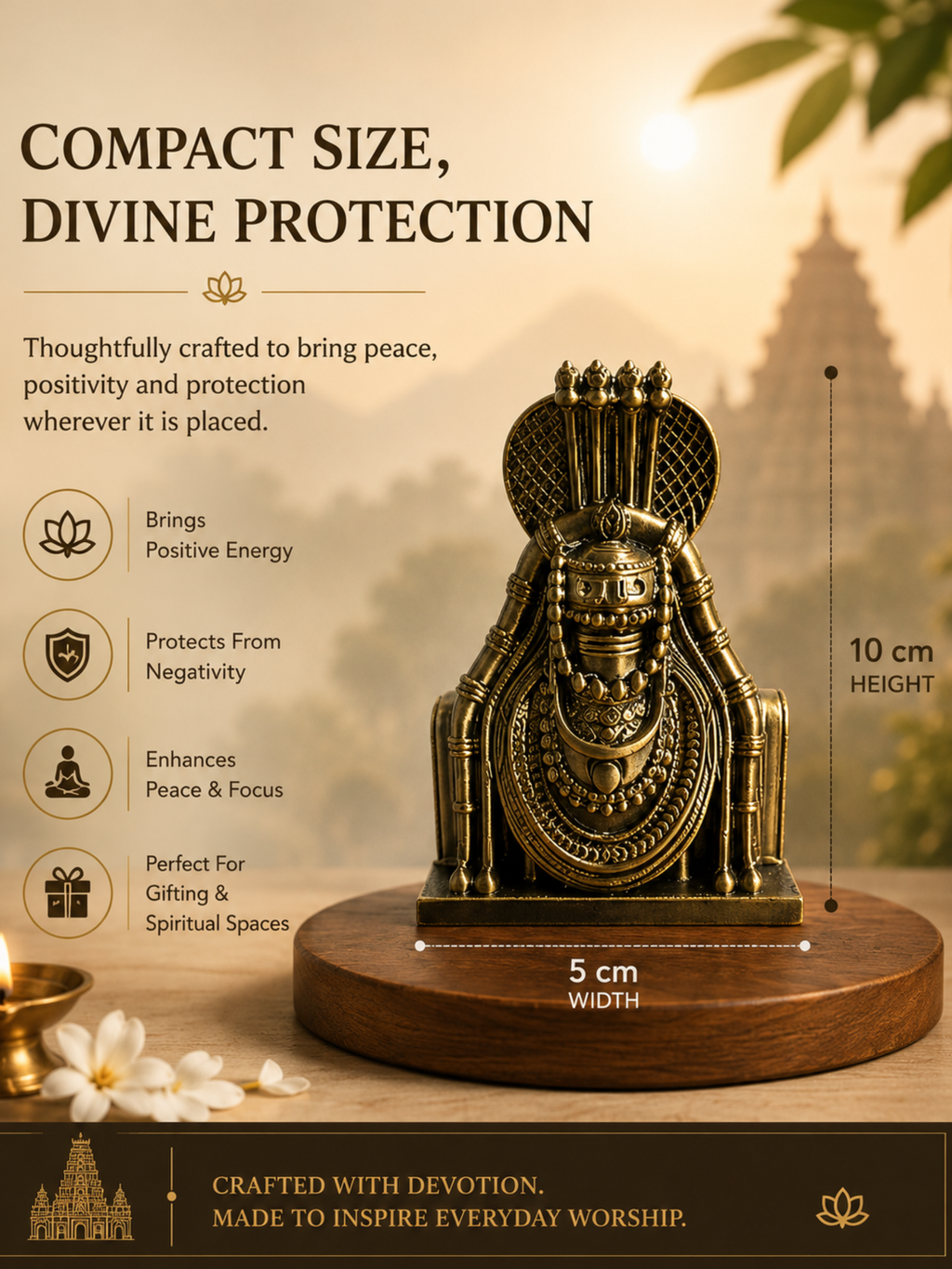Annamalaiyar Statue | Thiruvannamalai Arunachaleswarar Idol for Home, Office & Pooja Room | Premium Spiritual Decor | DesiDecors