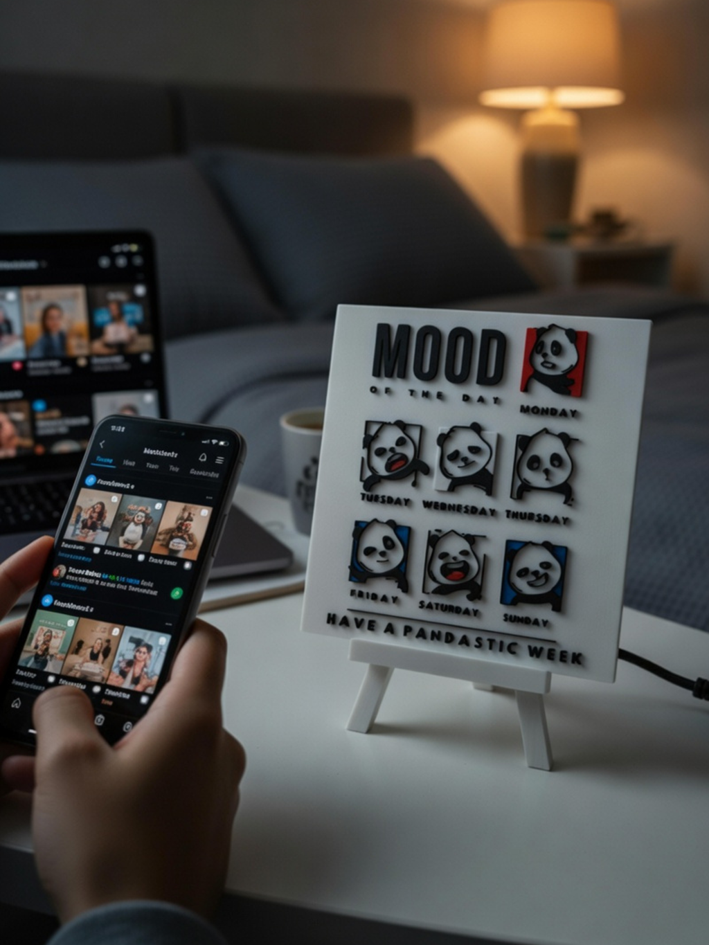 Mood of the Week Panda Desk Decor Frame for Office & Home