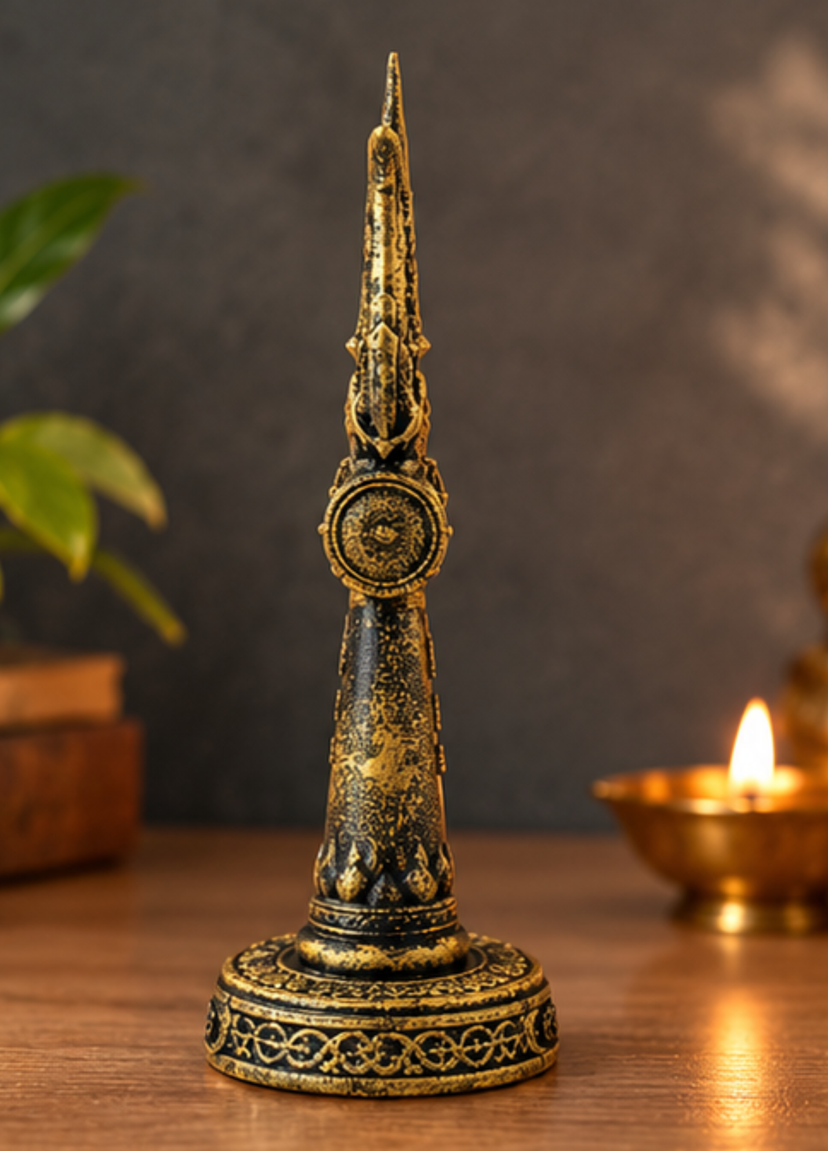 Mahadev Trishool | Antique Black & Gold Shiva Trishul for Home