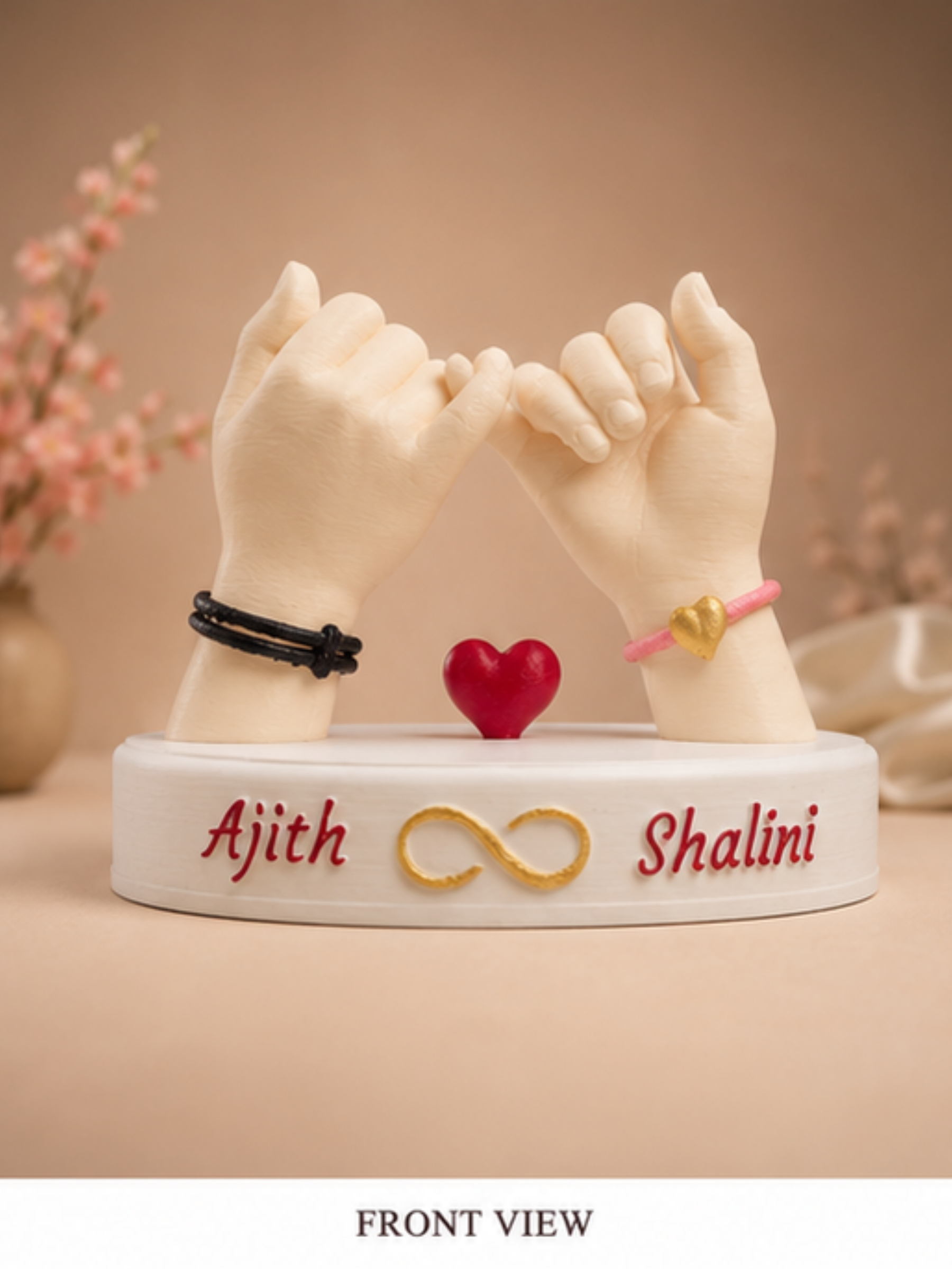 Personalized Pinky Promise Couple Gift with Custom Names | Romantic Anniversary Gift for Boyfriend, Girlfriend, Husband & Wife | Custom Home Decor | DesiDecors