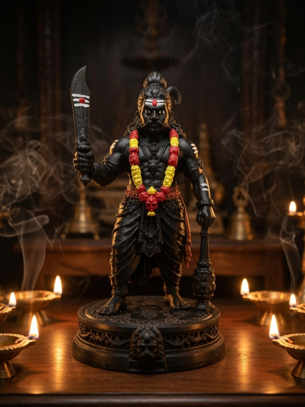 Karuppasamy Statue | Authentic Tamil Guardian Deity Idol | Premium Karuppu Sami Vigraham for Home, Office & Pooja Room | DesiDecors
