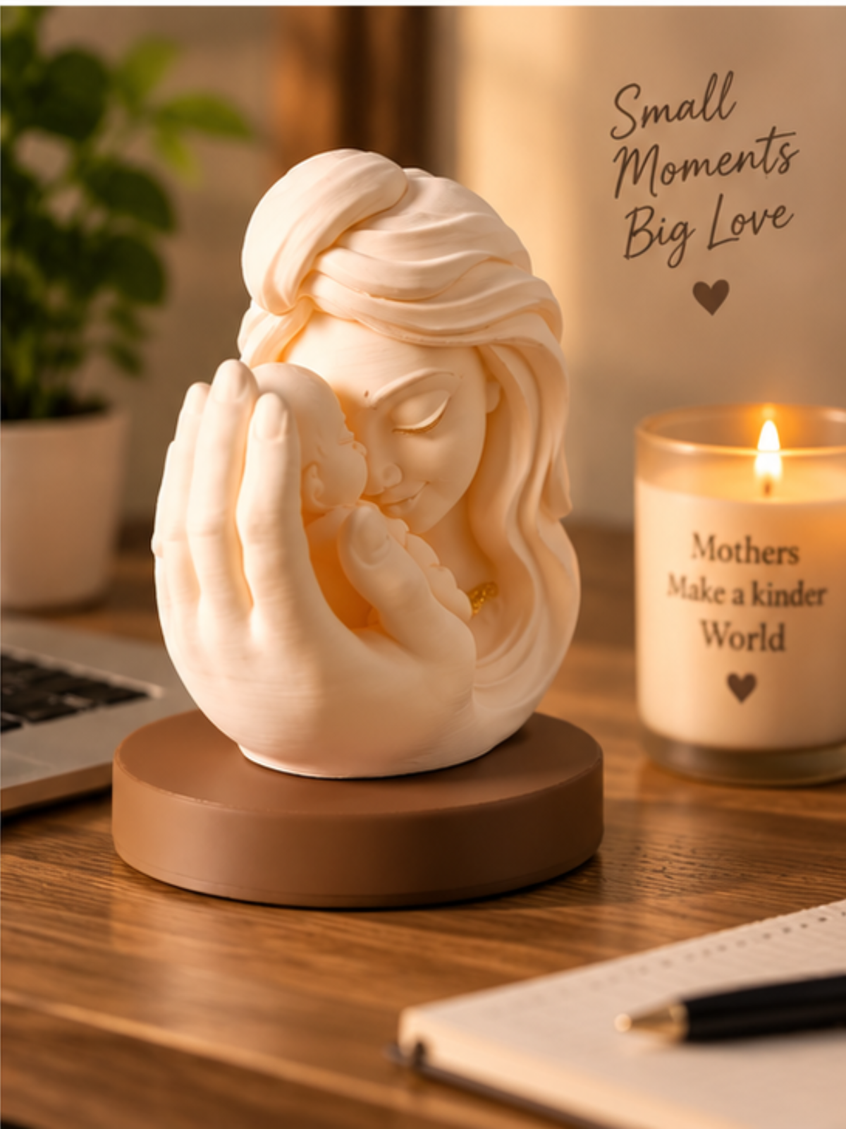 Mother & Baby Love Sculpture – Emotional Mother’s Gift & Home Decor