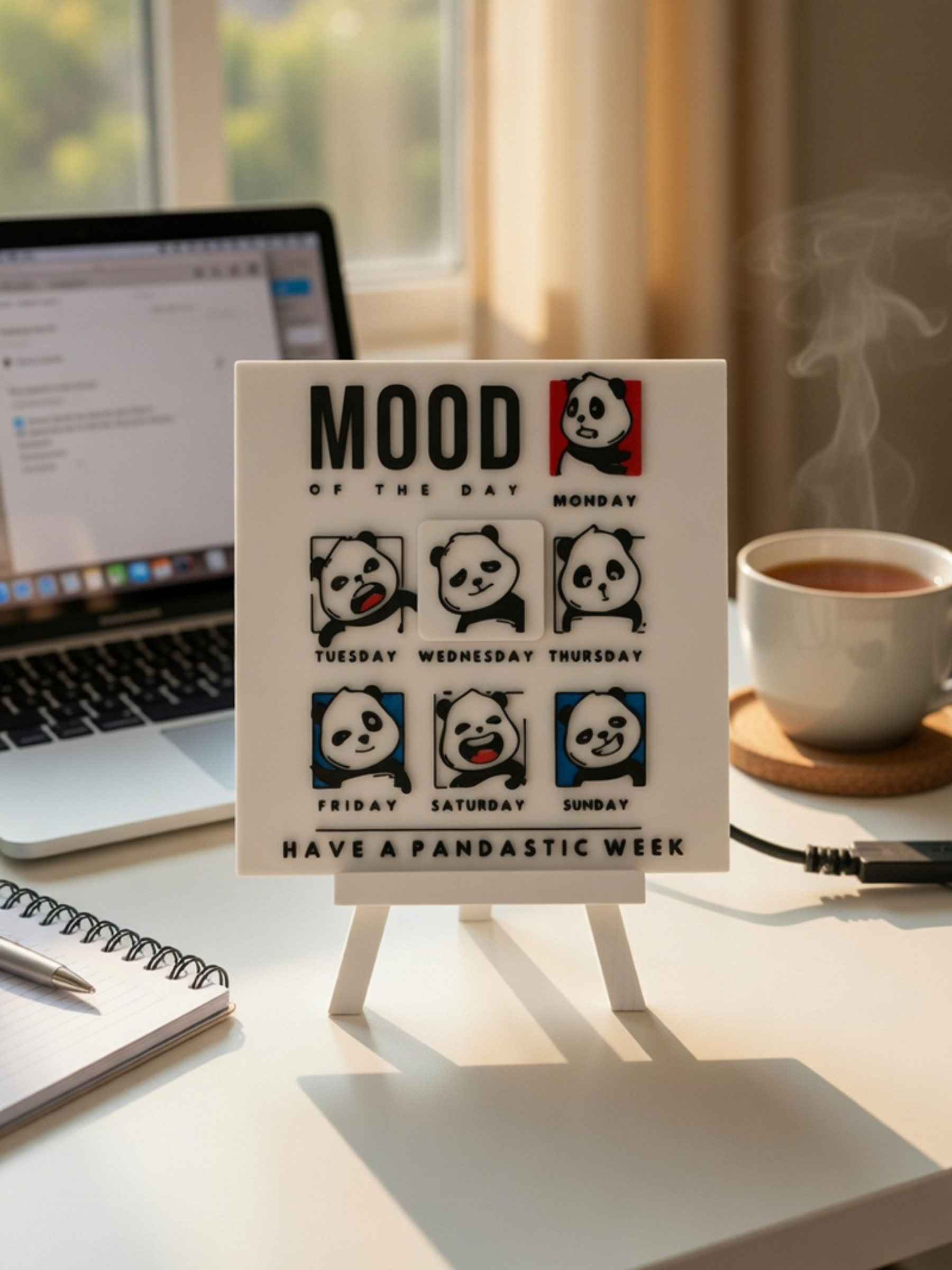 Mood of the Week Panda Desk Decor Frame for Office & Home