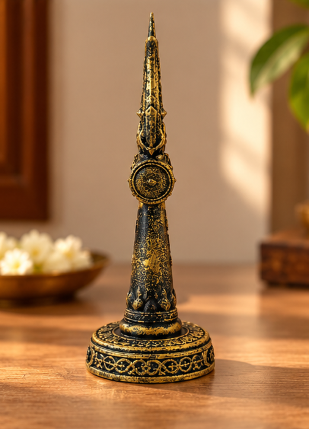 Mahadev Trishool | Antique Black & Gold Shiva Trishul for Home