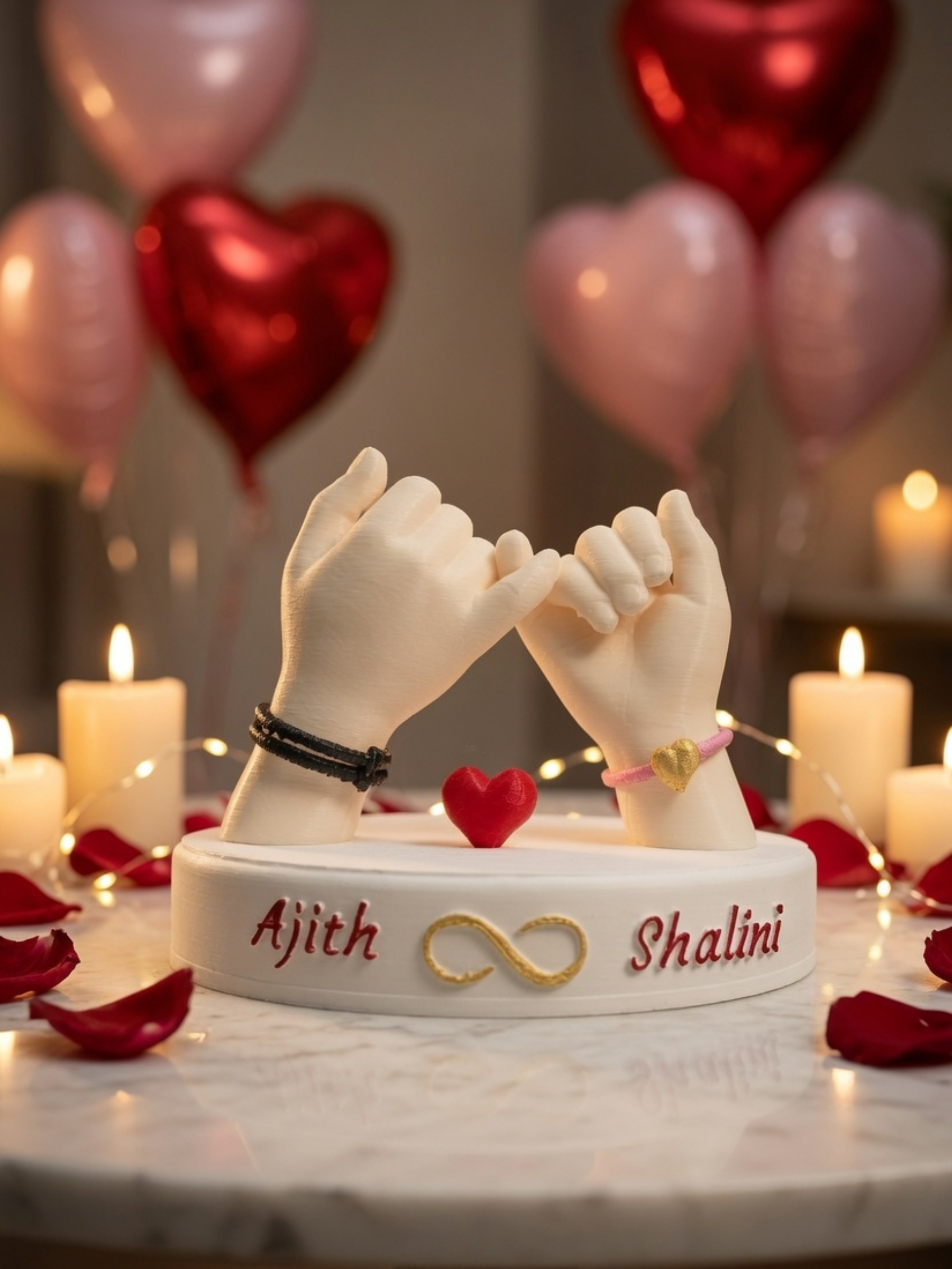 Personalized Pinky Promise Couple Gift with Custom Names | Romantic Anniversary Gift for Boyfriend, Girlfriend, Husband & Wife | Custom Home Decor | DesiDecors