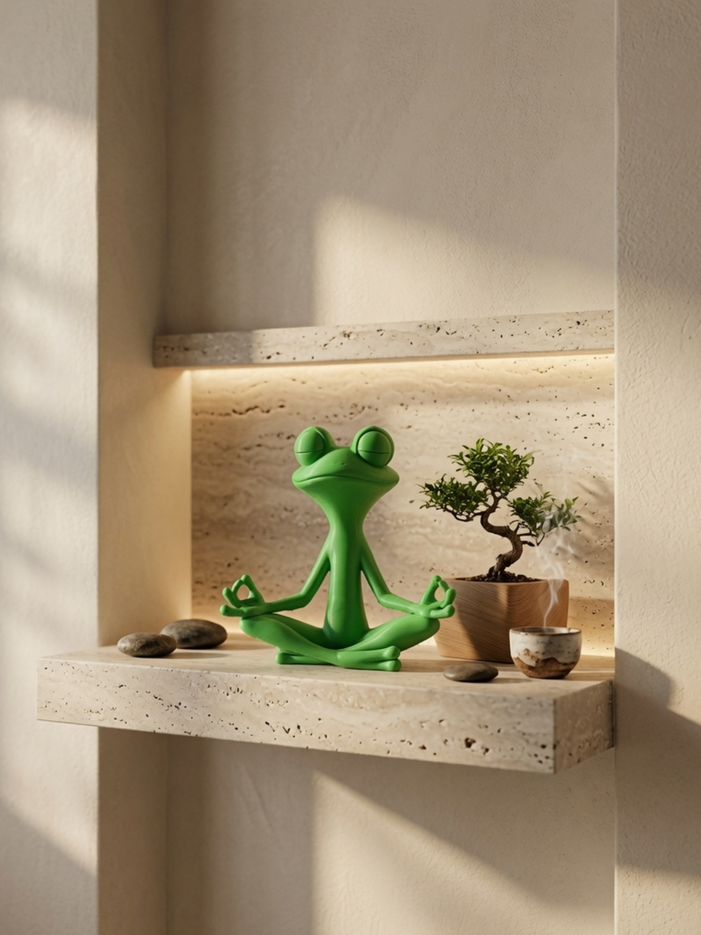 Zen Vibe Meditation Frog Statue | Cute Yoga Frog Desk Decor | Relaxing Home & Office Decoration | Mindfulness Gift | DesiDecors