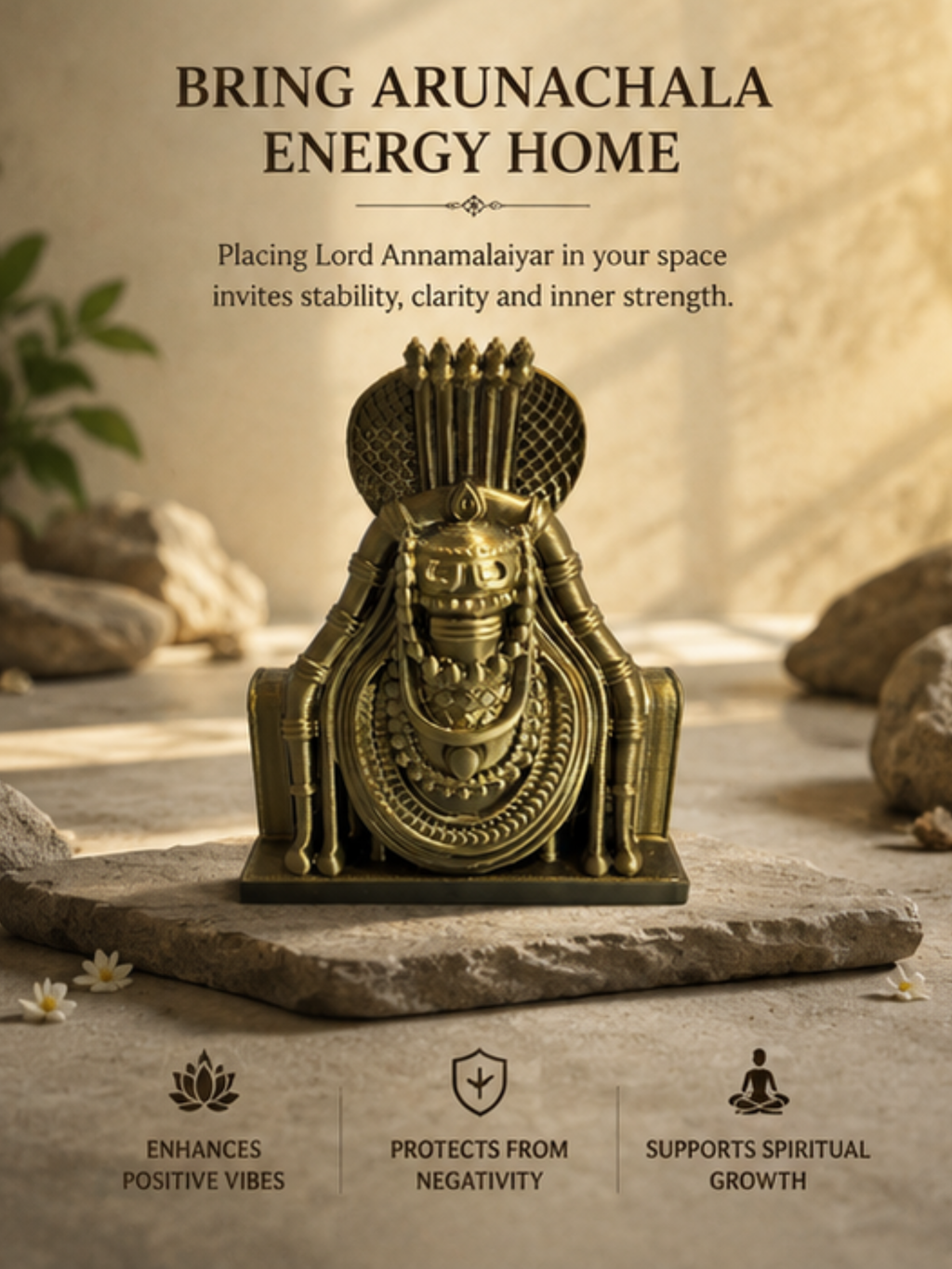 Annamalaiyar Statue | Thiruvannamalai Arunachaleswarar Idol for Home, Office & Pooja Room | Premium Spiritual Decor | DesiDecors