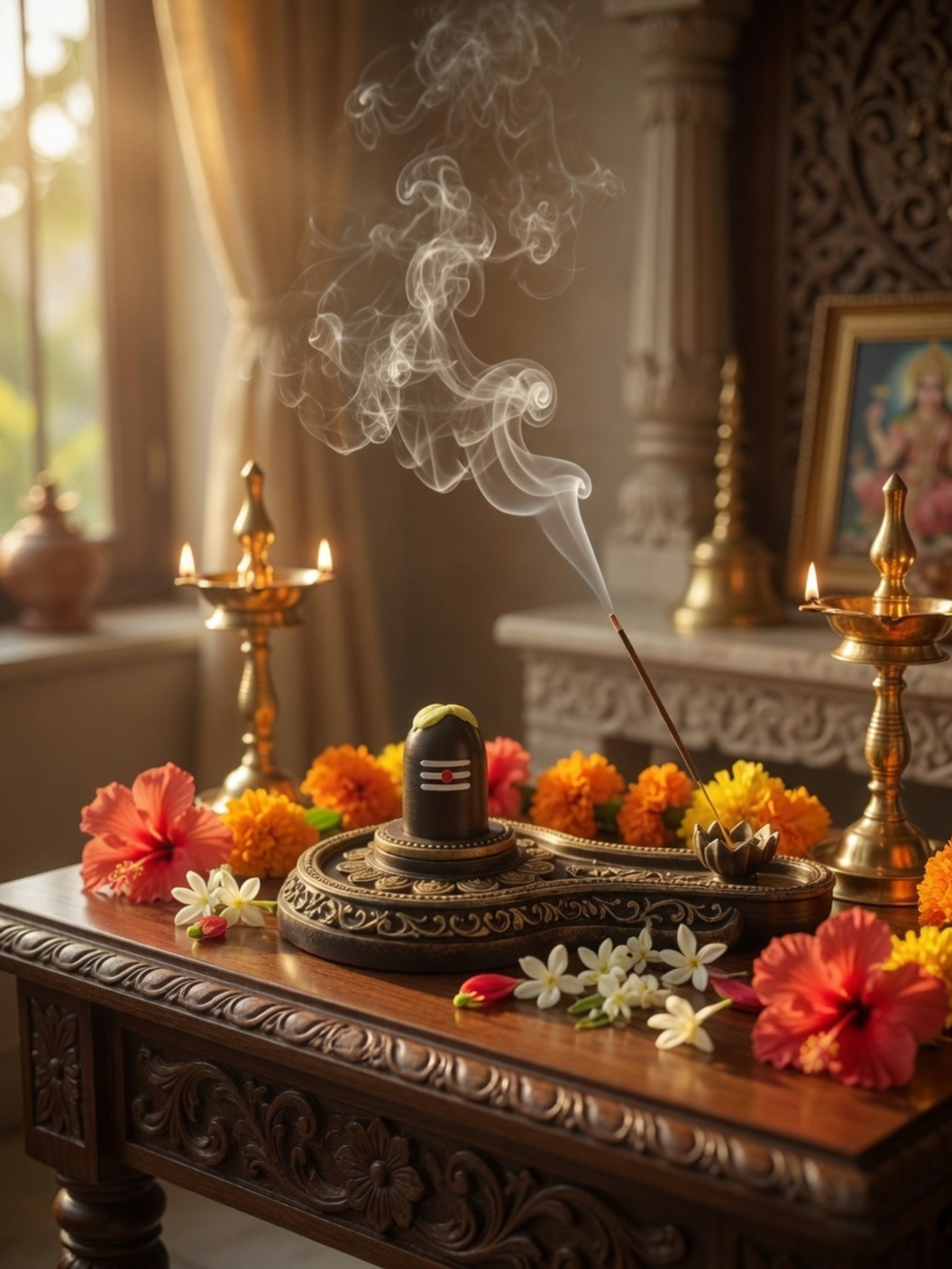 Shiva Lingam Incense Holder for Pooja Room | Spiritual Home Décor & Mahadev Gift