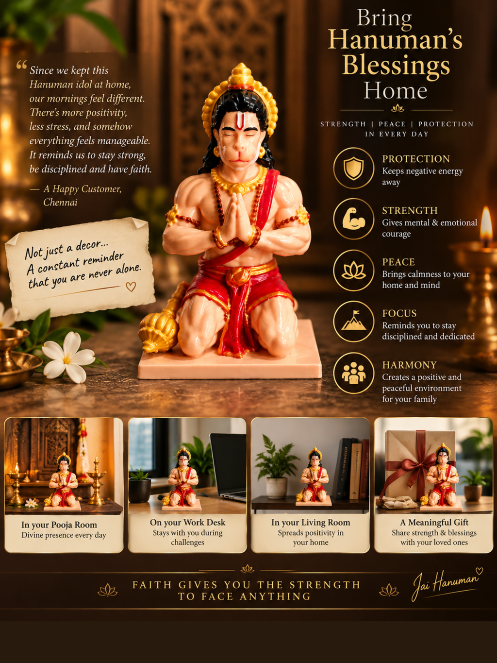 Lord Hanuman Idol for Home & Pooja Room | Bajrangbali Statue