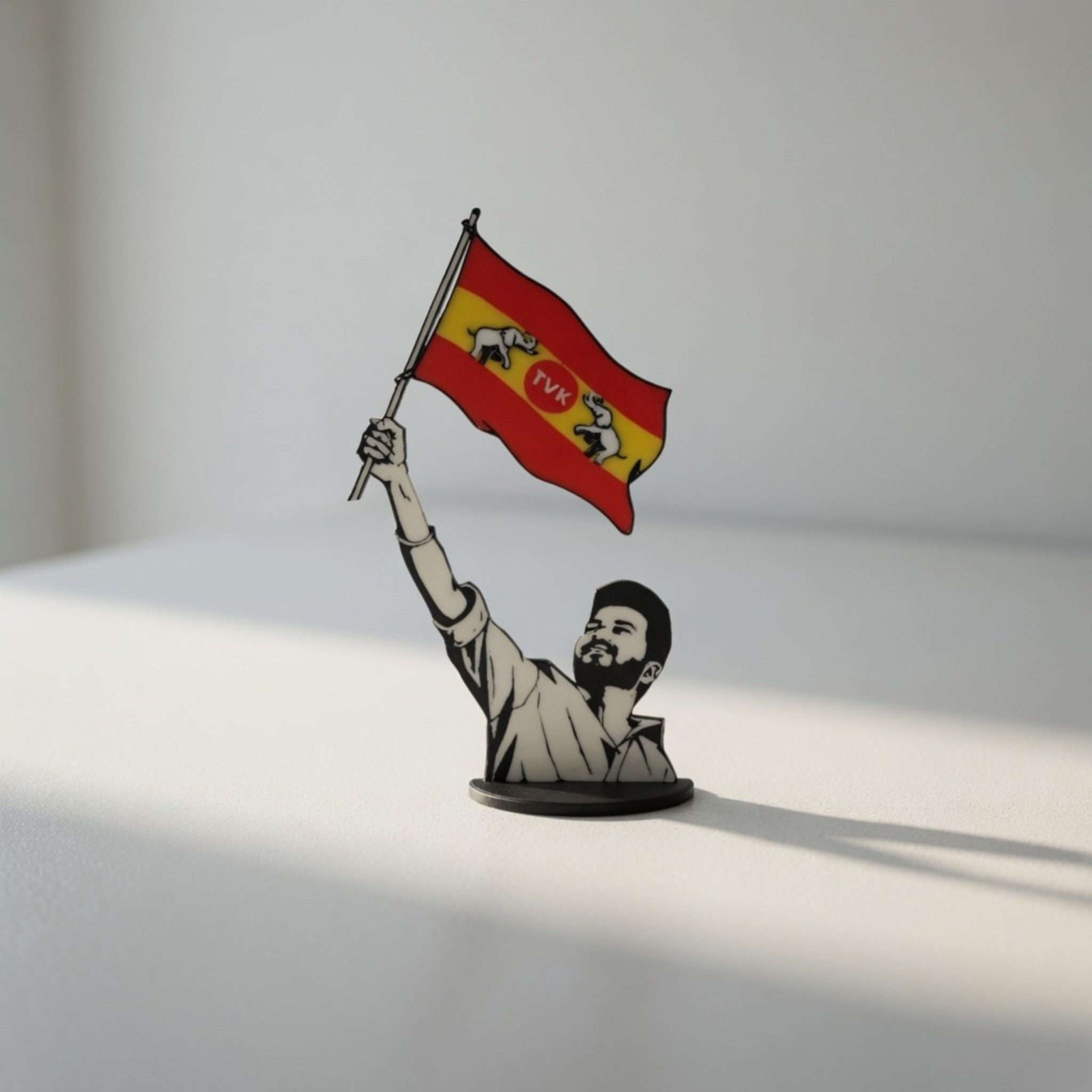 TVK Vijay Flag Desk Idol – Desk Decor for Fans | Desk Showpiece