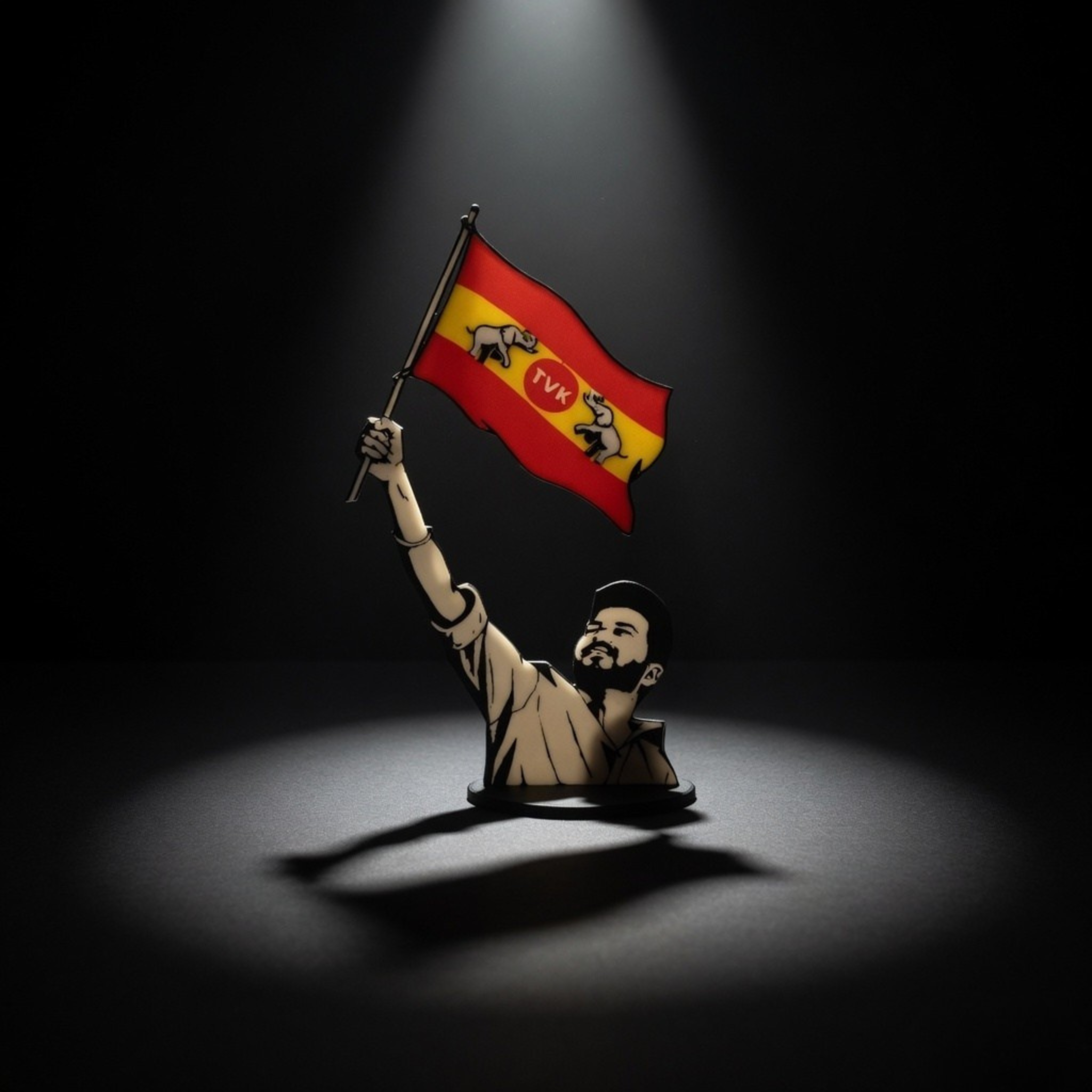 TVK Vijay Flag Desk Idol – Desk Decor for Fans | Desk Showpiece