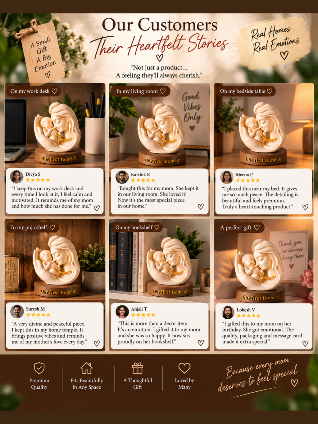 Mother & Baby Love Sculpture – Emotional Mother’s Gift & Home Decor