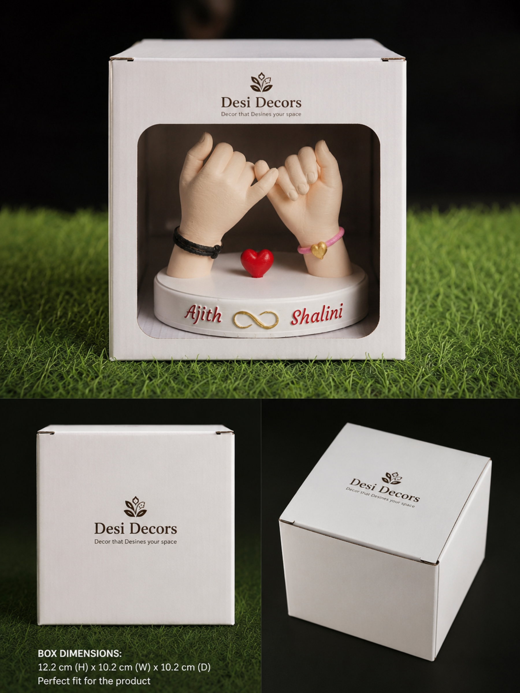 Personalized Pinky Promise Couple Gift with Custom Names | Romantic Anniversary Gift for Boyfriend, Girlfriend, Husband & Wife | Custom Home Decor | DesiDecors