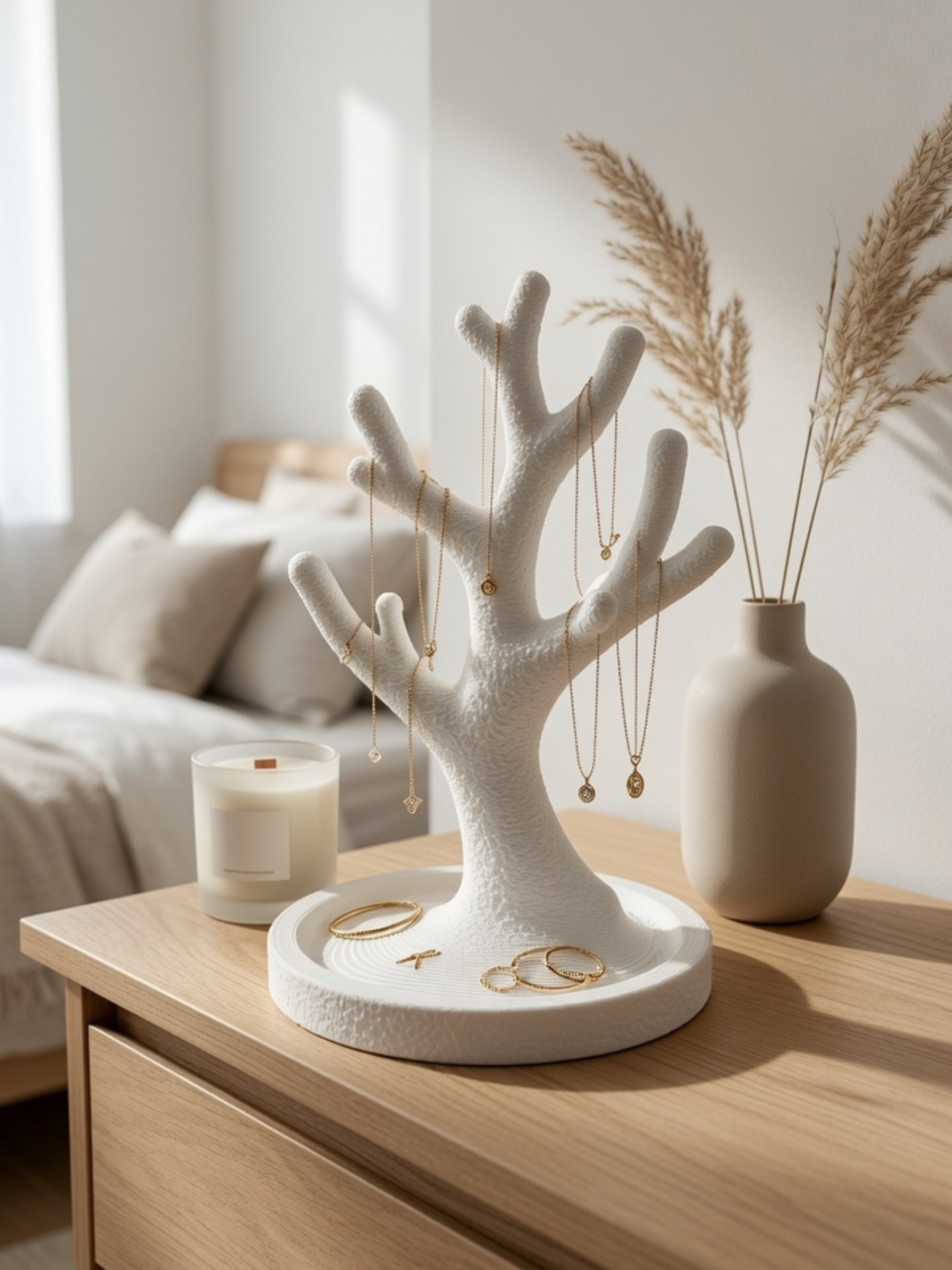 Minimalist Jewelry Tree Organizer | Necklace, Ring & Bracelet Holder Stand | Vanity Table Jewelry Display | Premium Home Decor | DesiDecors