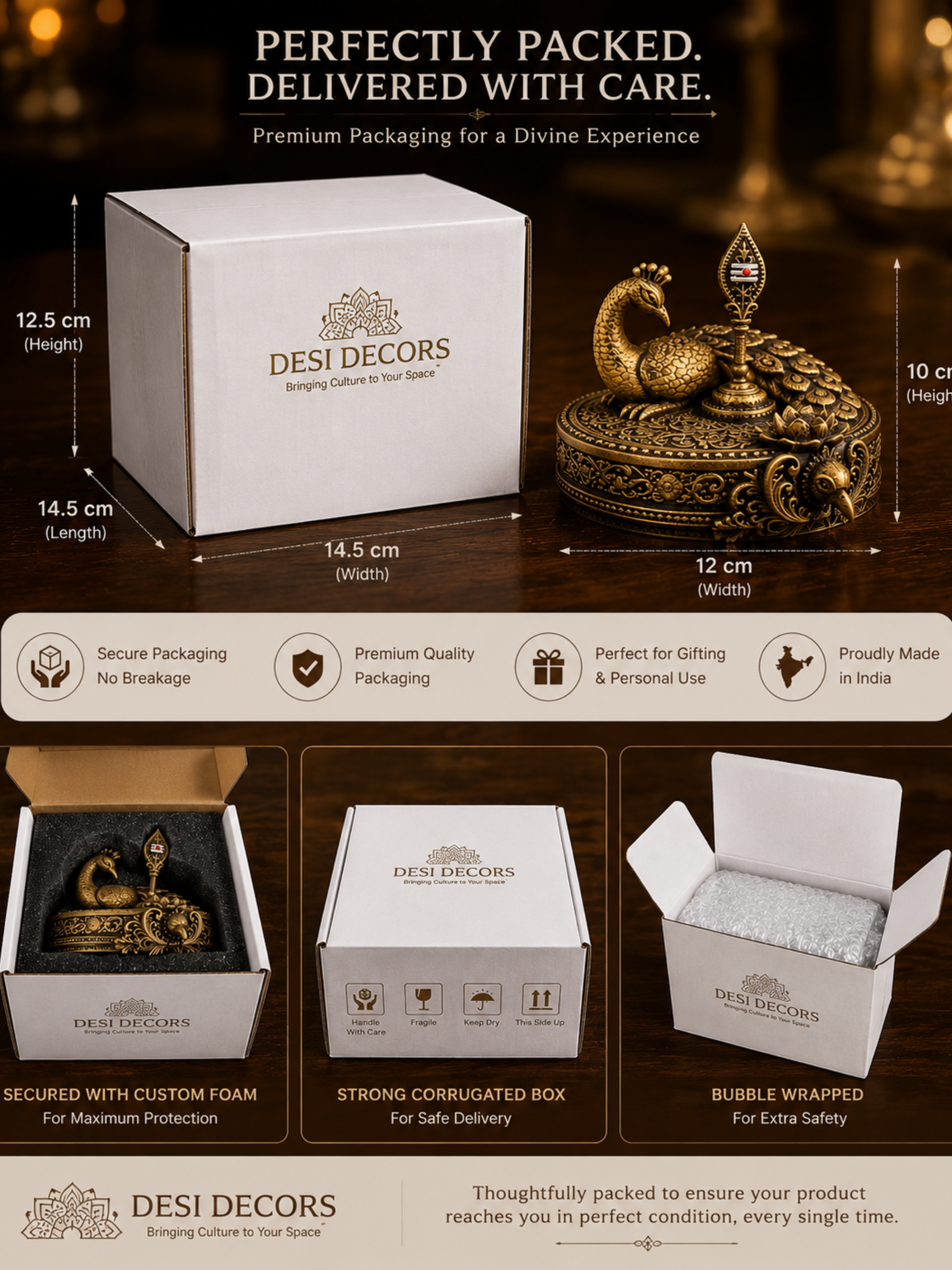 Lord Murugan Vel Incense Holder | Peacock Agarbatti Stand for Pooja Room | Premium Spiritual Home Decor | Skanda, Karthikeya & Subramanya Devotional Gift | DesiDecors