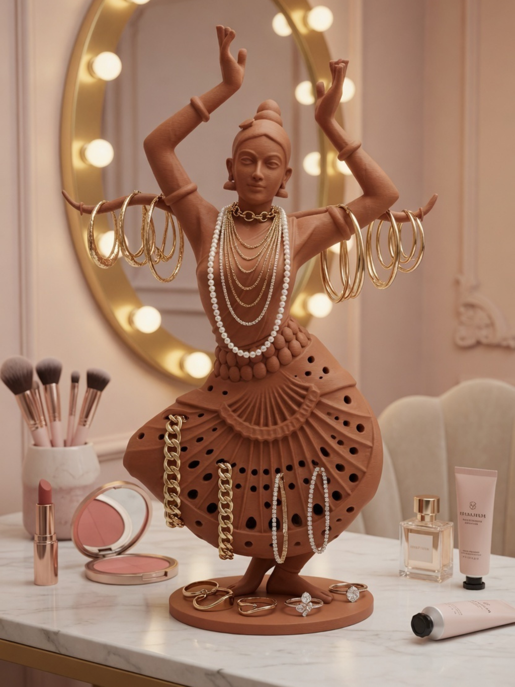 Bharatanatyam Jewellery Stand for Earrings, Bangles & Necklaces | Premium Indian Jewelry Holder Decor