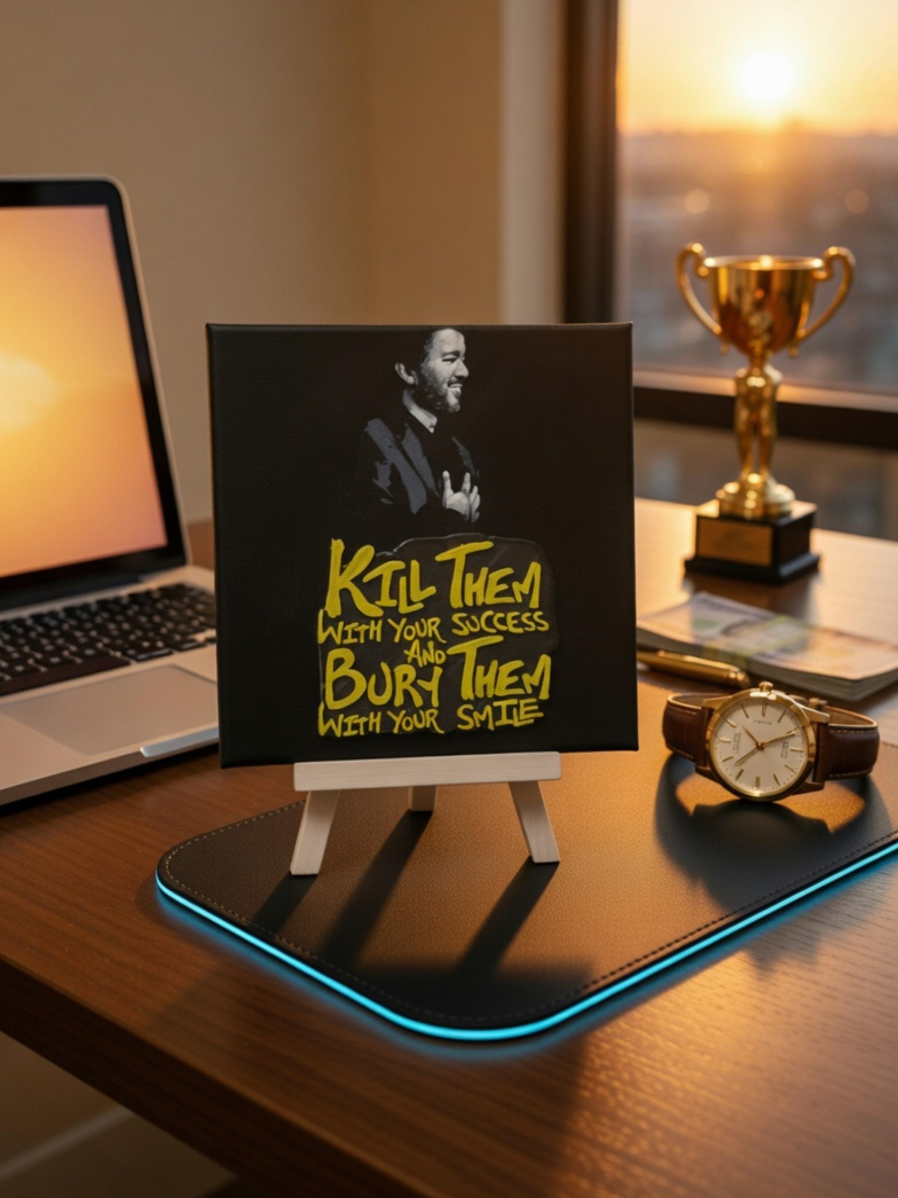 Motivational Quote Desk Decor Frame – Success Mindset Office & Home Art