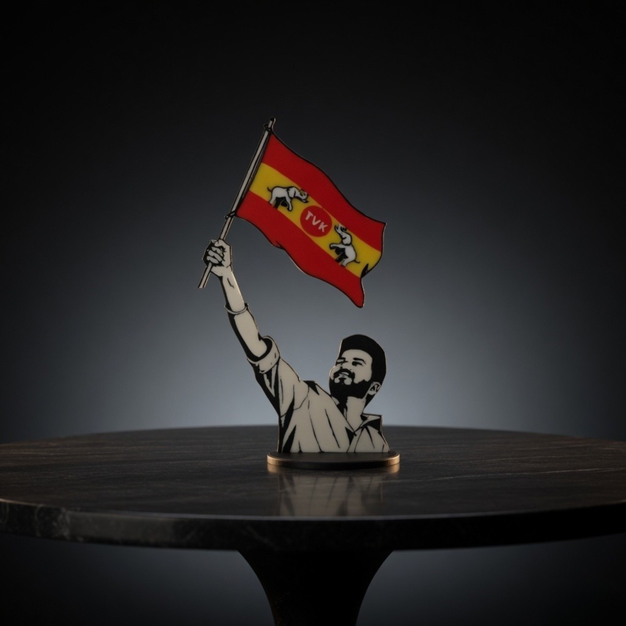 TVK Vijay Flag Desk Idol – Desk Decor for Fans | Desk Showpiece