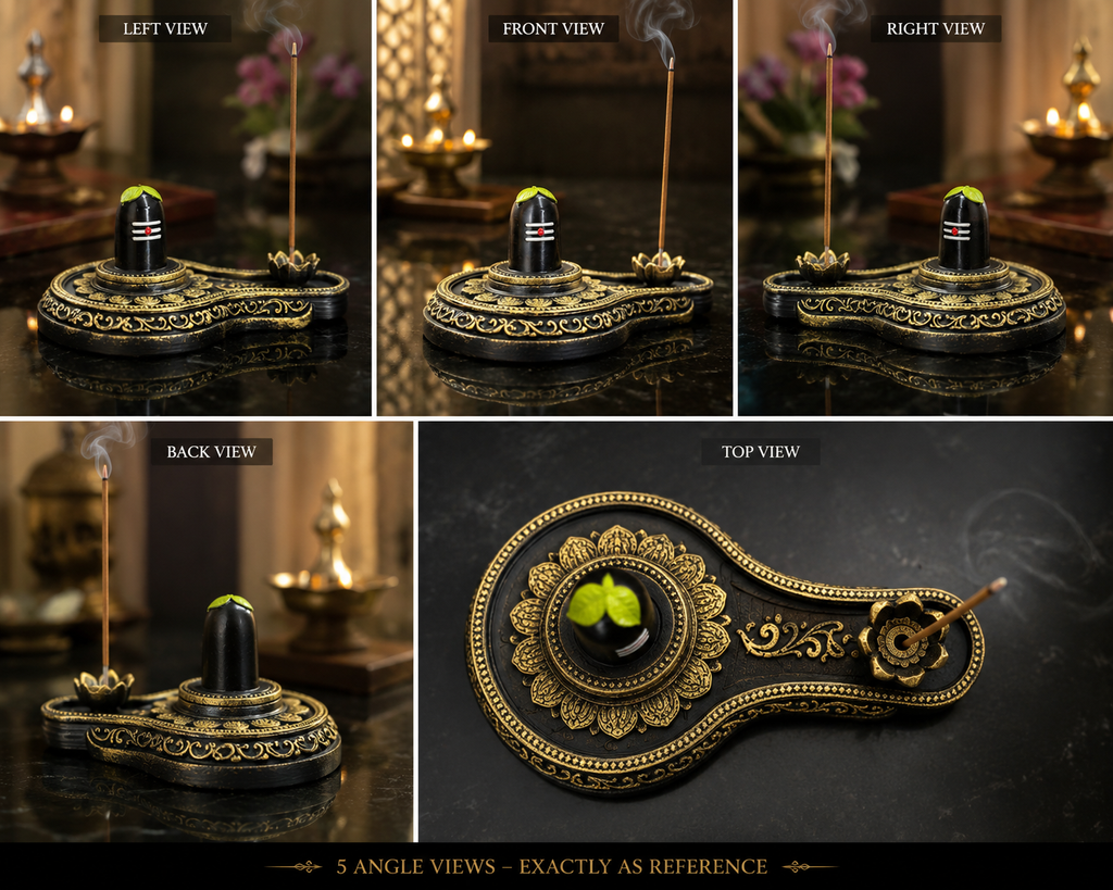 Shiva Lingam Incense Holder for Pooja Room | Spiritual Home Décor & Mahadev Gift