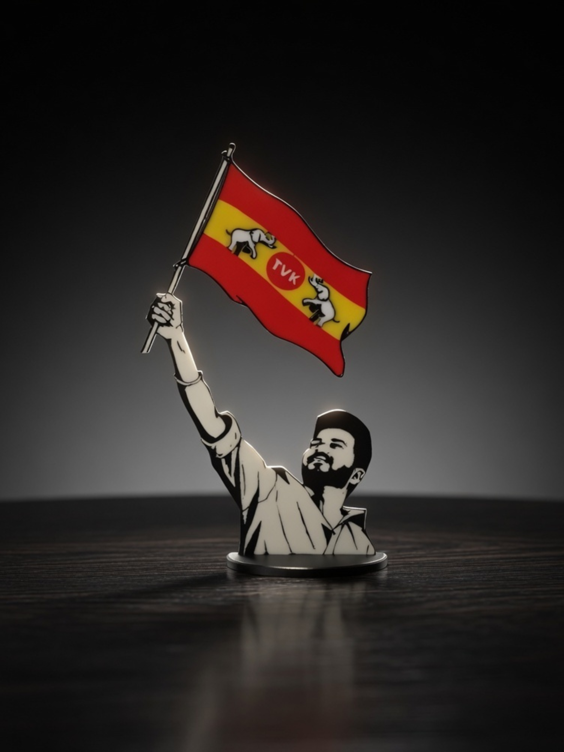 TVK Vijay Flag Desk Idol – Desk Decor for Fans | Desk Showpiece