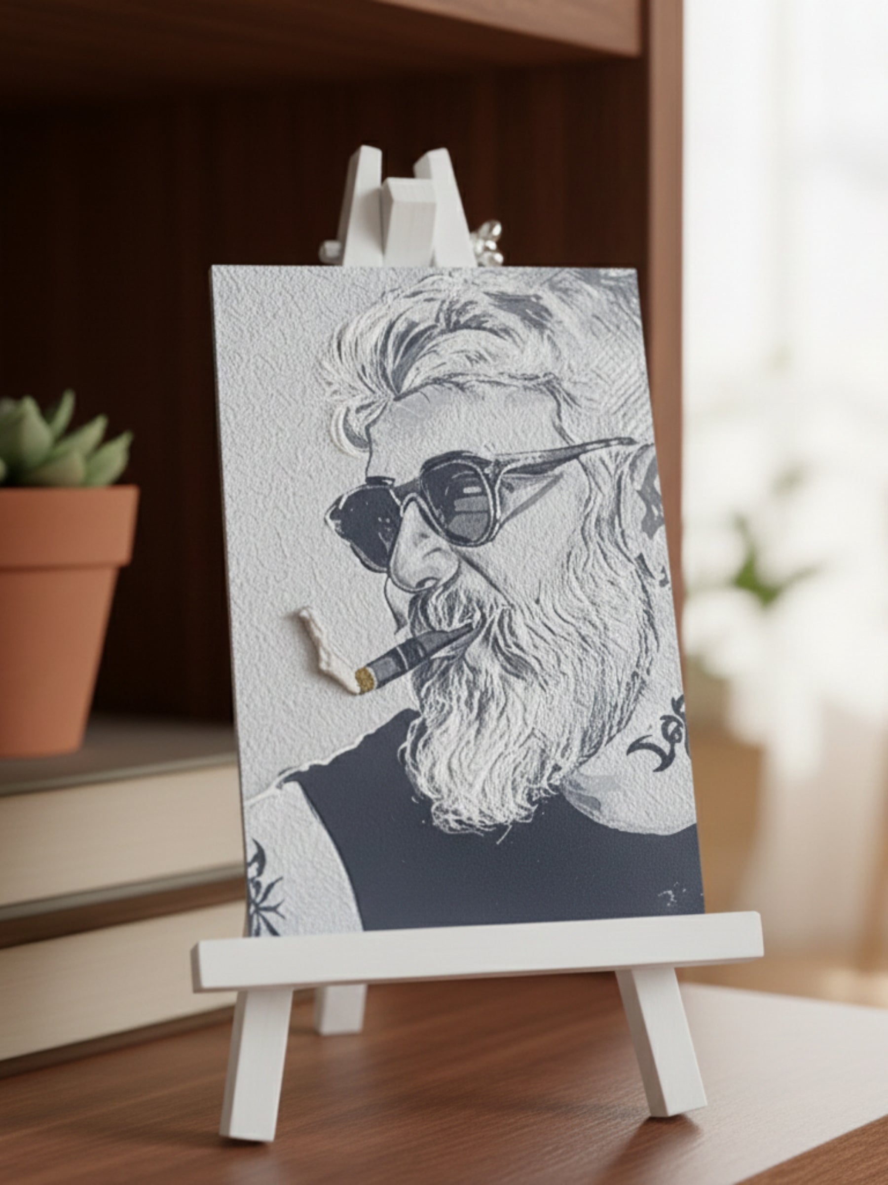 Minimal illustration desi attitude frame for office and home workspace