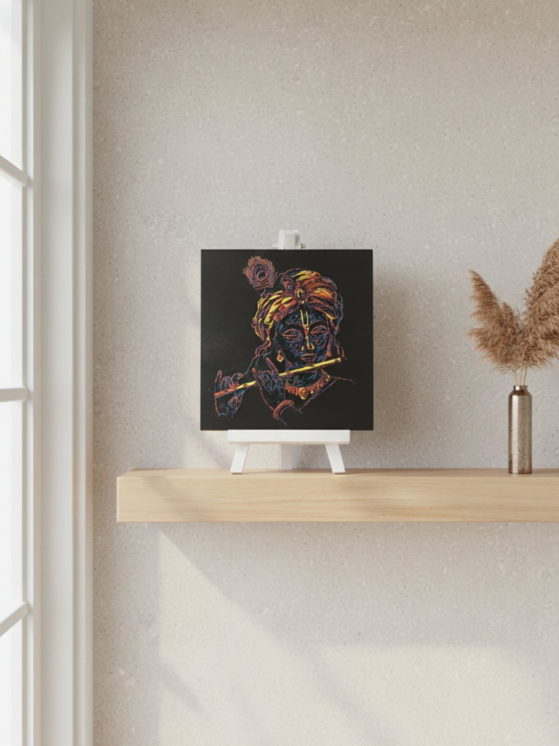 Spiritual art desktop frame inspired by Indian devotional aesthetics