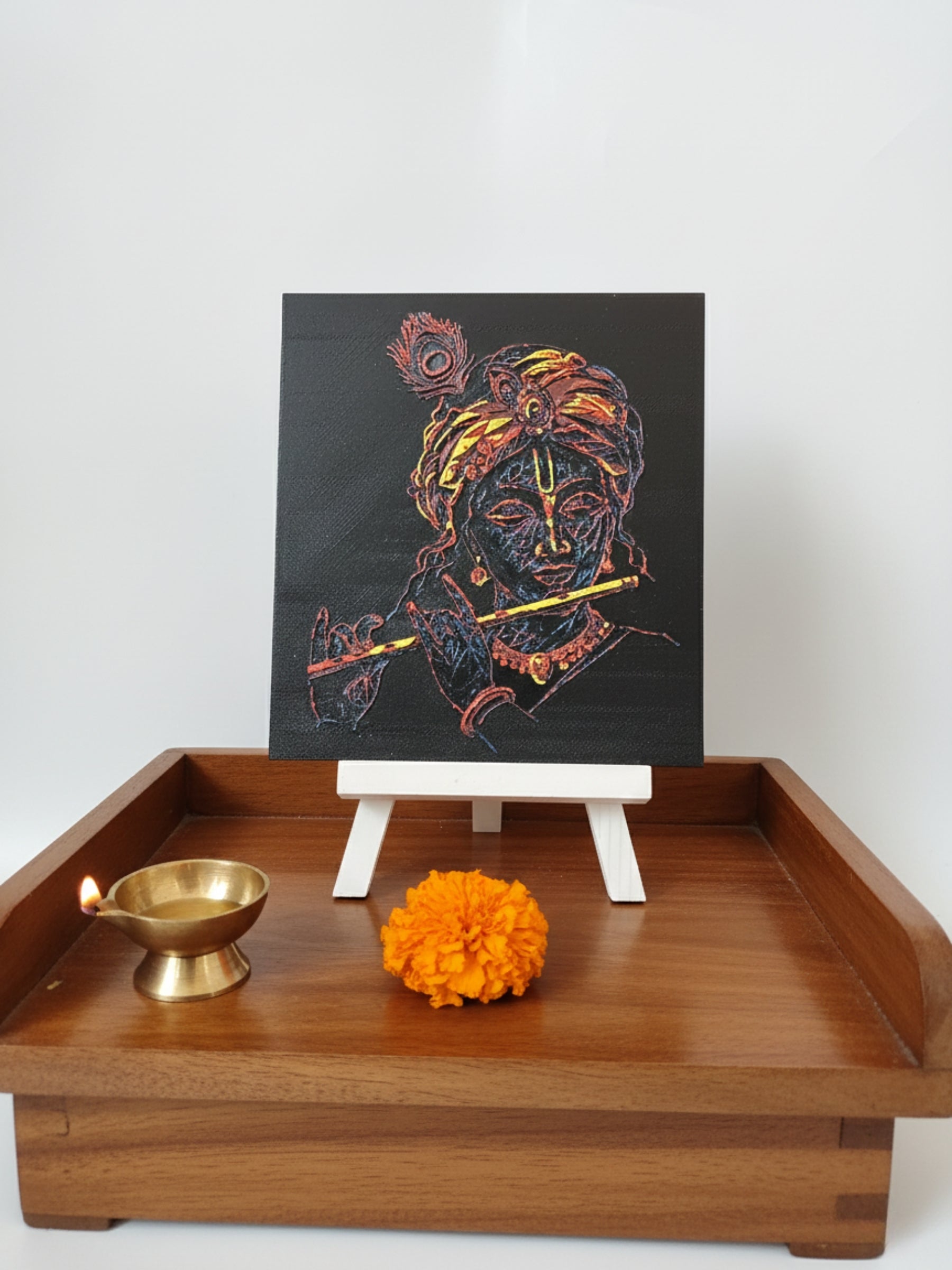 Minimal divine decor frame inspired by Indian spiritual symbolism