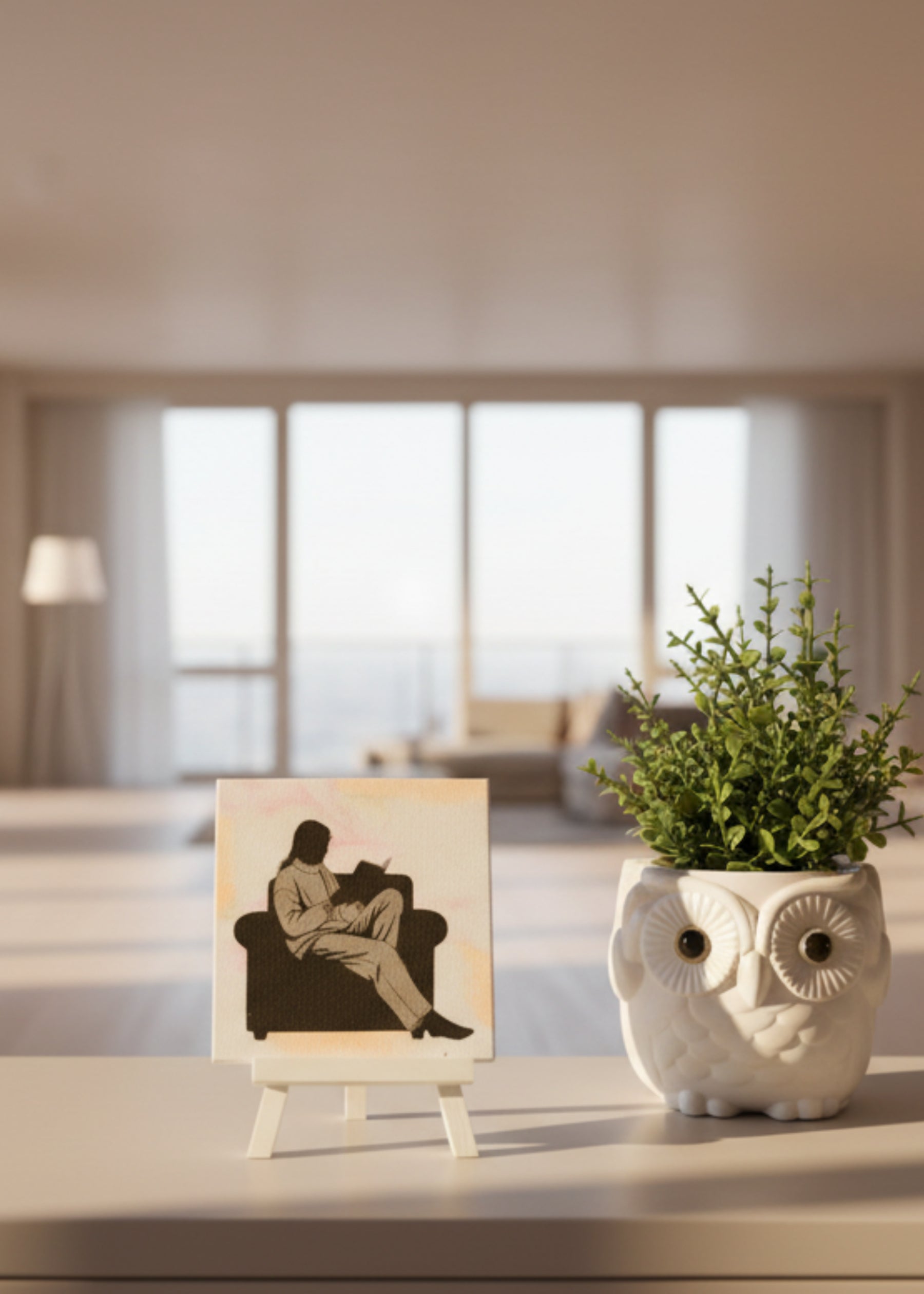 Minimalist lifestyle art desktop decor frame for study space