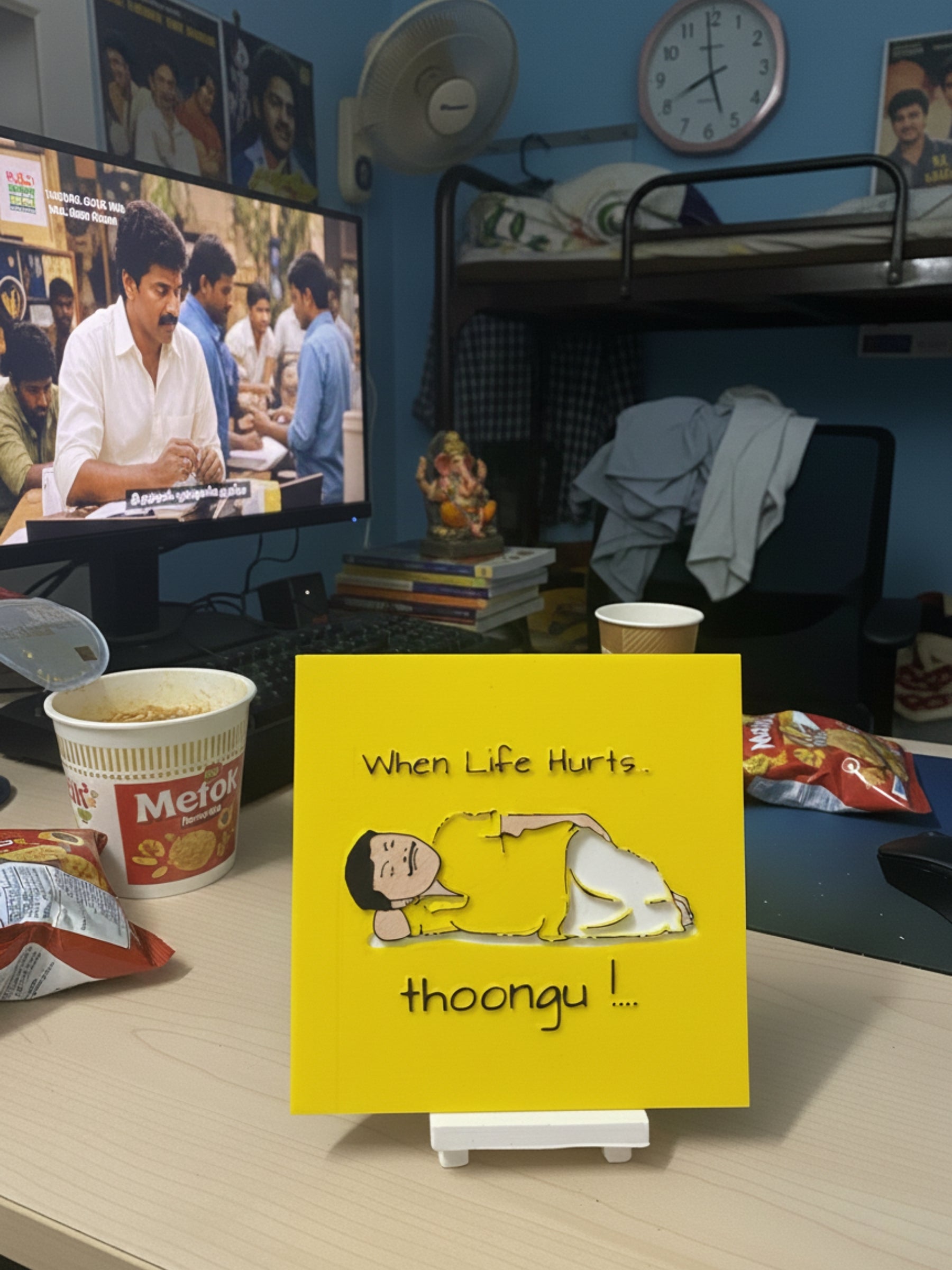 Desi funny quote desktop decor frame close-up